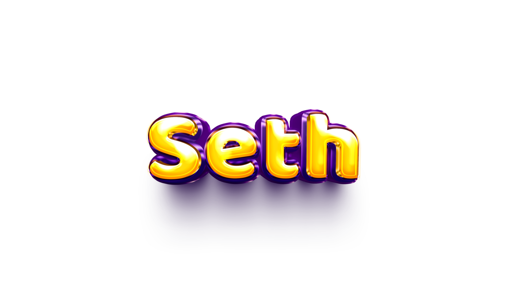 names of boys English helium balloon shiny celebration sticker 3d inflated Seth png