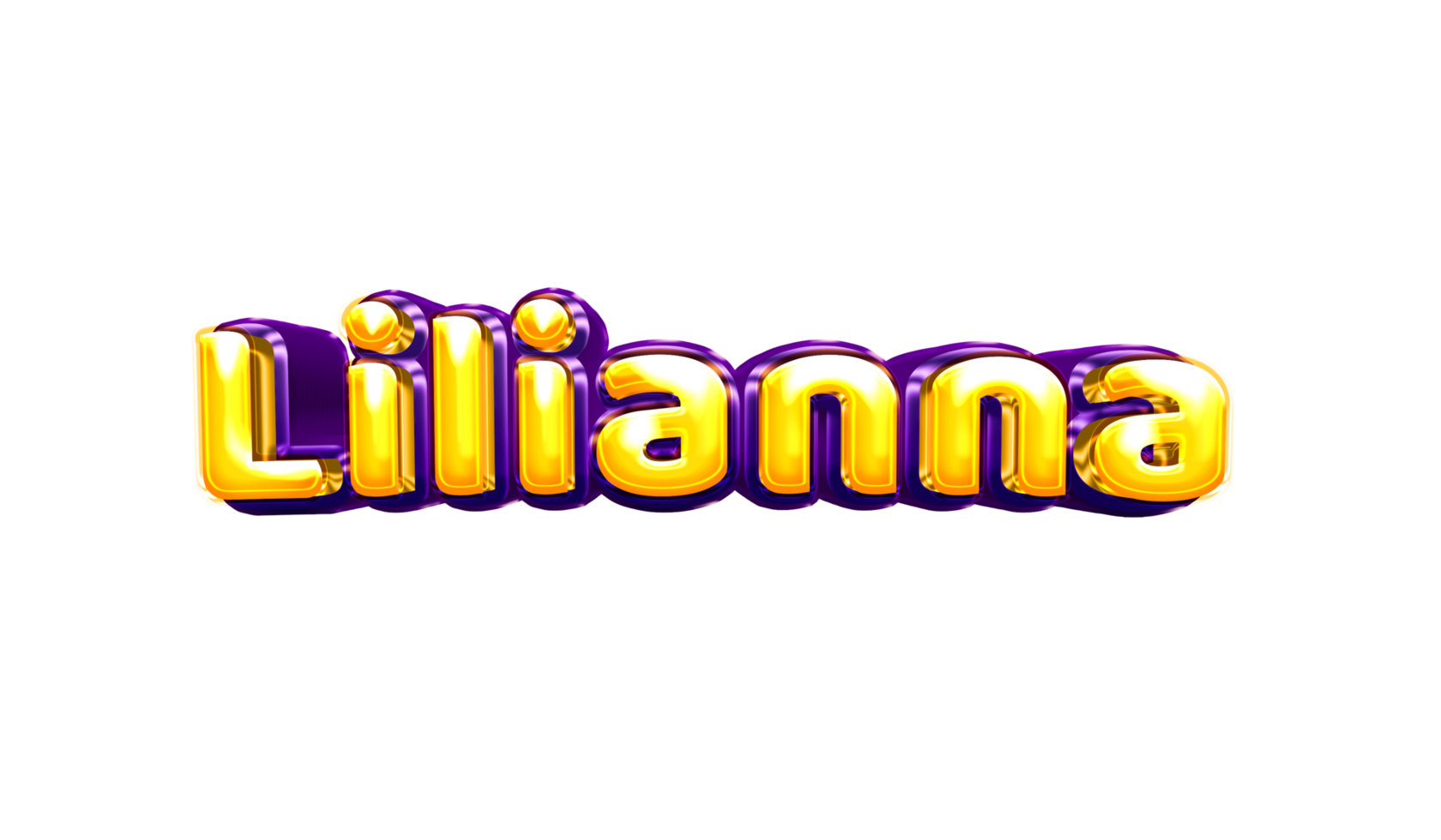 etiqueta engomada del nombre de las niñas coloridas fiesta globo cumpleaños helio aire llamativas amarillas moradas separar lilianna png