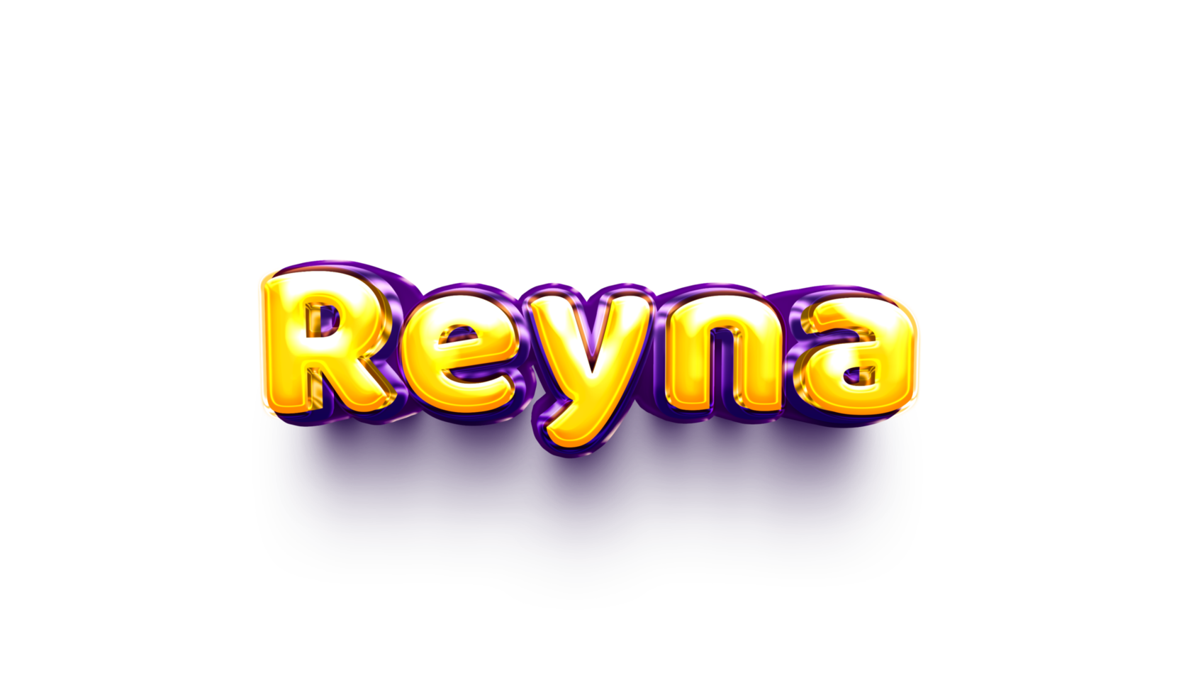 names of girls English helium balloon shiny celebration sticker 3d inflated Reyna png