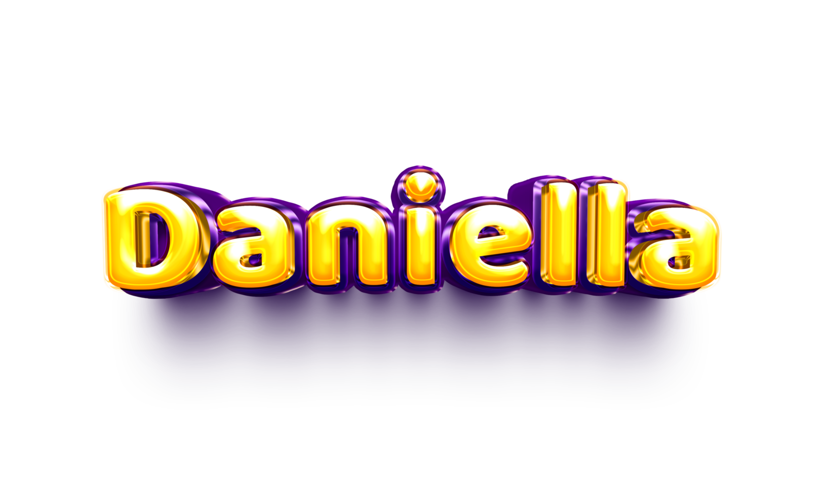 names of girls English helium balloon shiny celebration sticker 3d inflated Daniella png