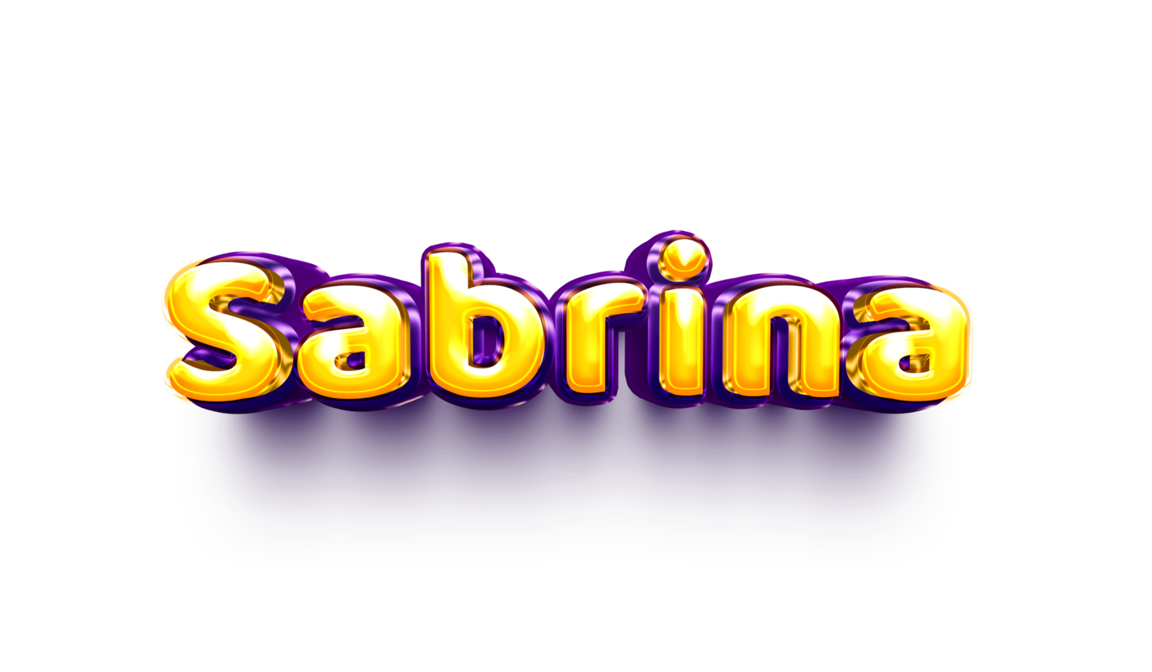 nombres de niñas inglés helio globo brillante celebración pegatina 3d inflado sabrina png