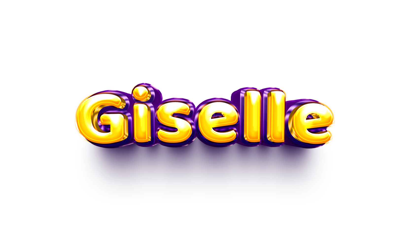 names of girls English helium balloon shiny celebration sticker 3d inflated Giselle png