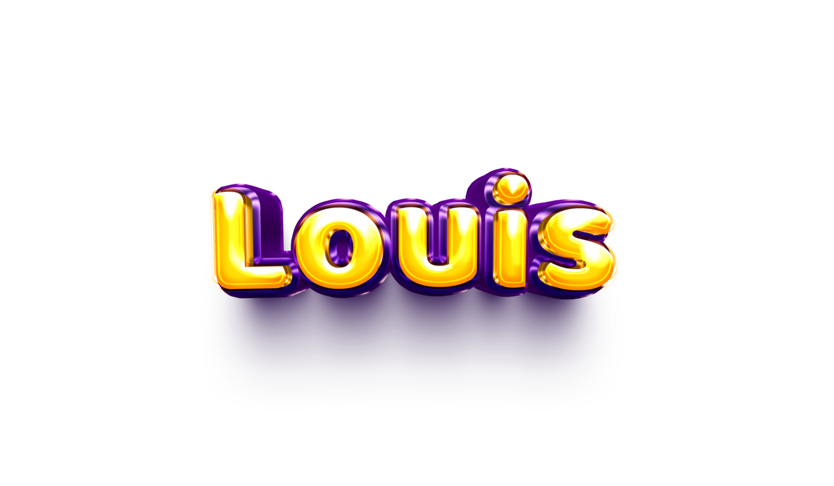 names of boys English helium balloon shiny celebration sticker 3d inflated Louis png