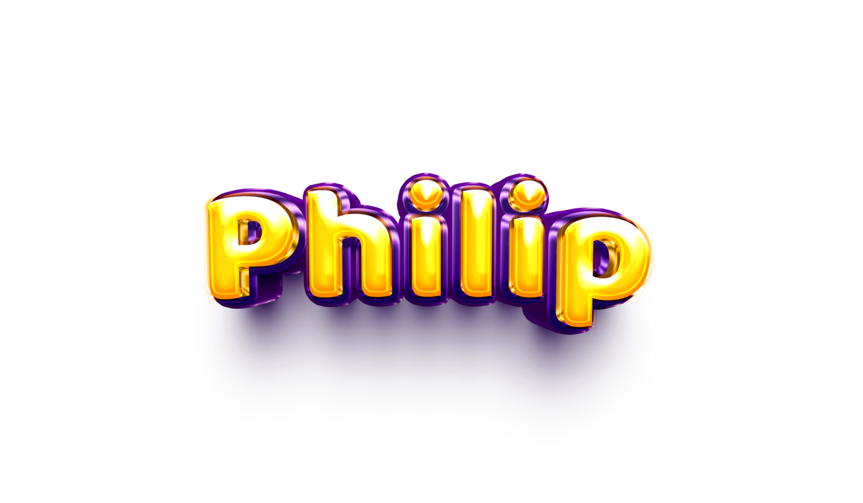 names of boy English helium balloon shiny celebration sticker 3d inflated Philip png