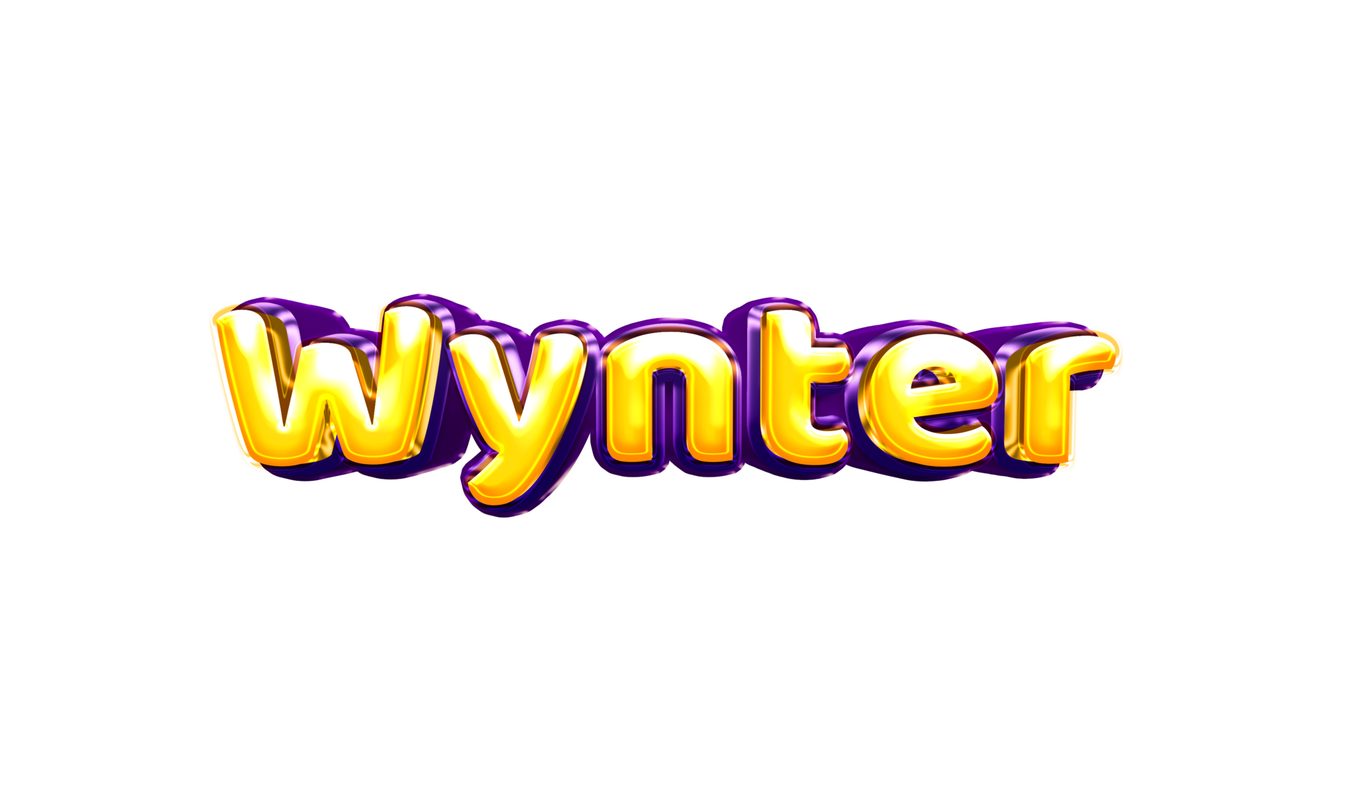 girls name sticker colorful party balloon birthday helium air shiny yellow purple cutout Wynter