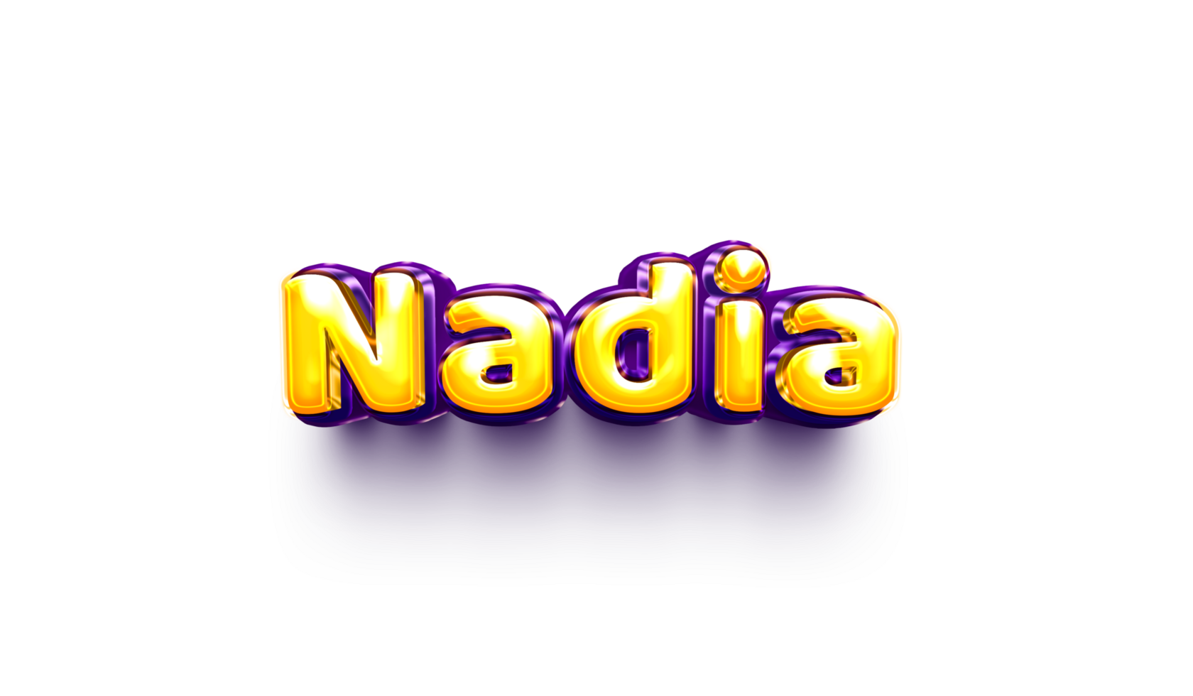 names of girls English helium balloon shiny celebration sticker 3d inflated Nadia png