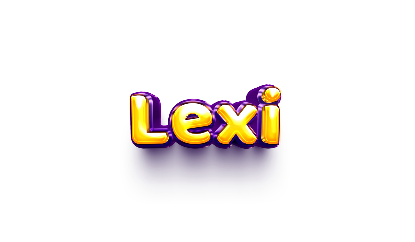 names of girls English helium balloon shiny celebration sticker 3d inflated Lexi png