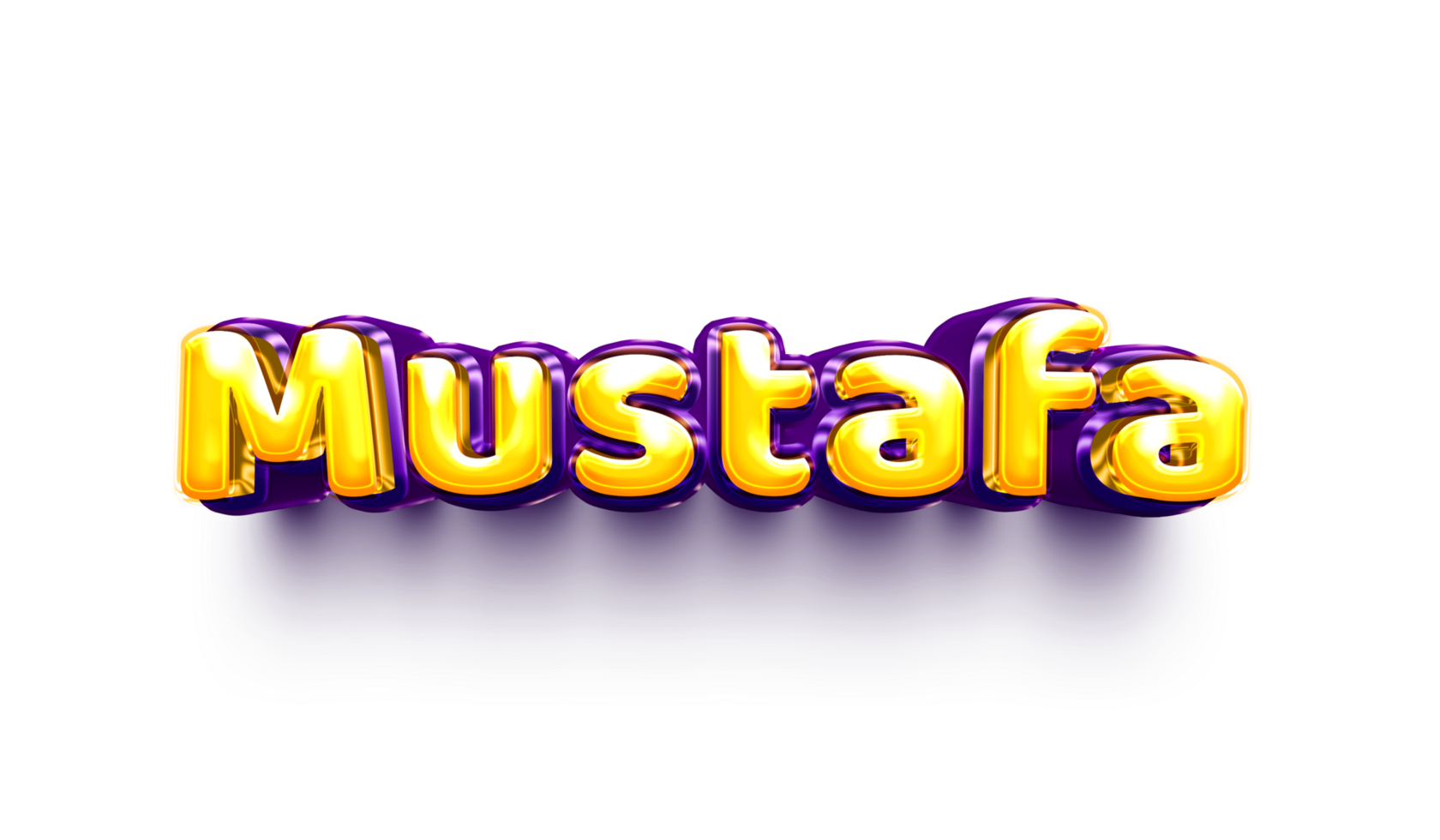 names of boys English helium balloon shiny celebration sticker 3d inflated Mustafa png