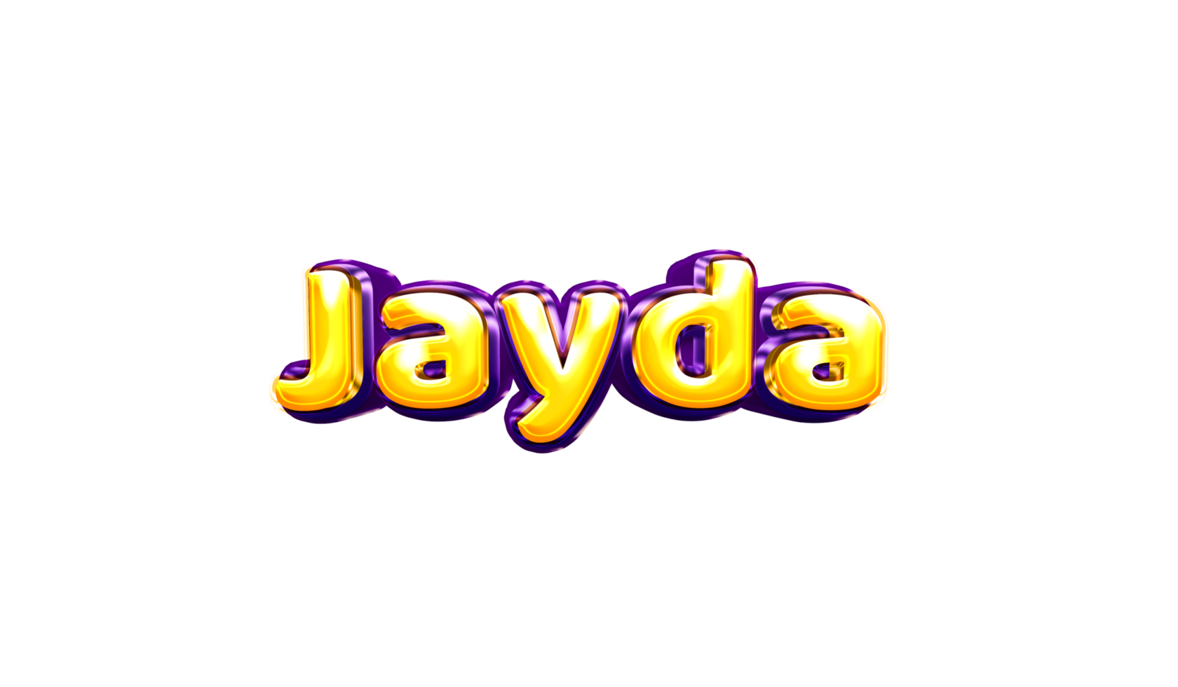 girls name sticker colorful party balloon birthday helium air shiny yellow purple cutout Jayda png