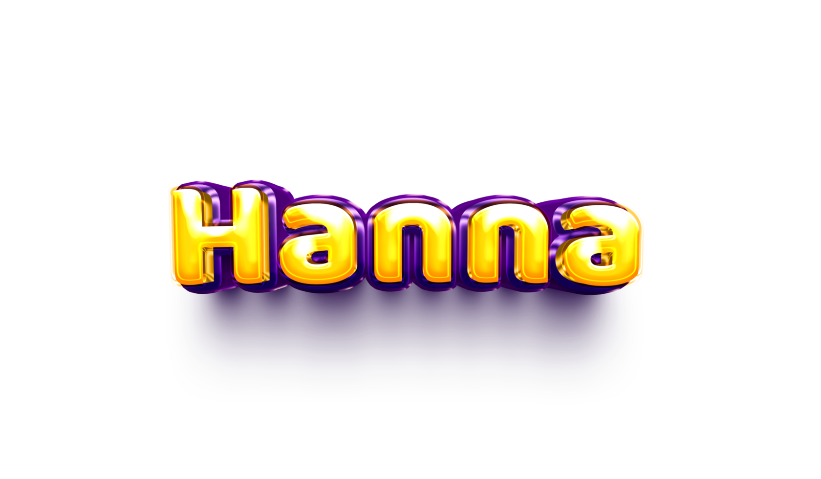 names of girls English helium balloon shiny celebration sticker 3d inflated Hanna png