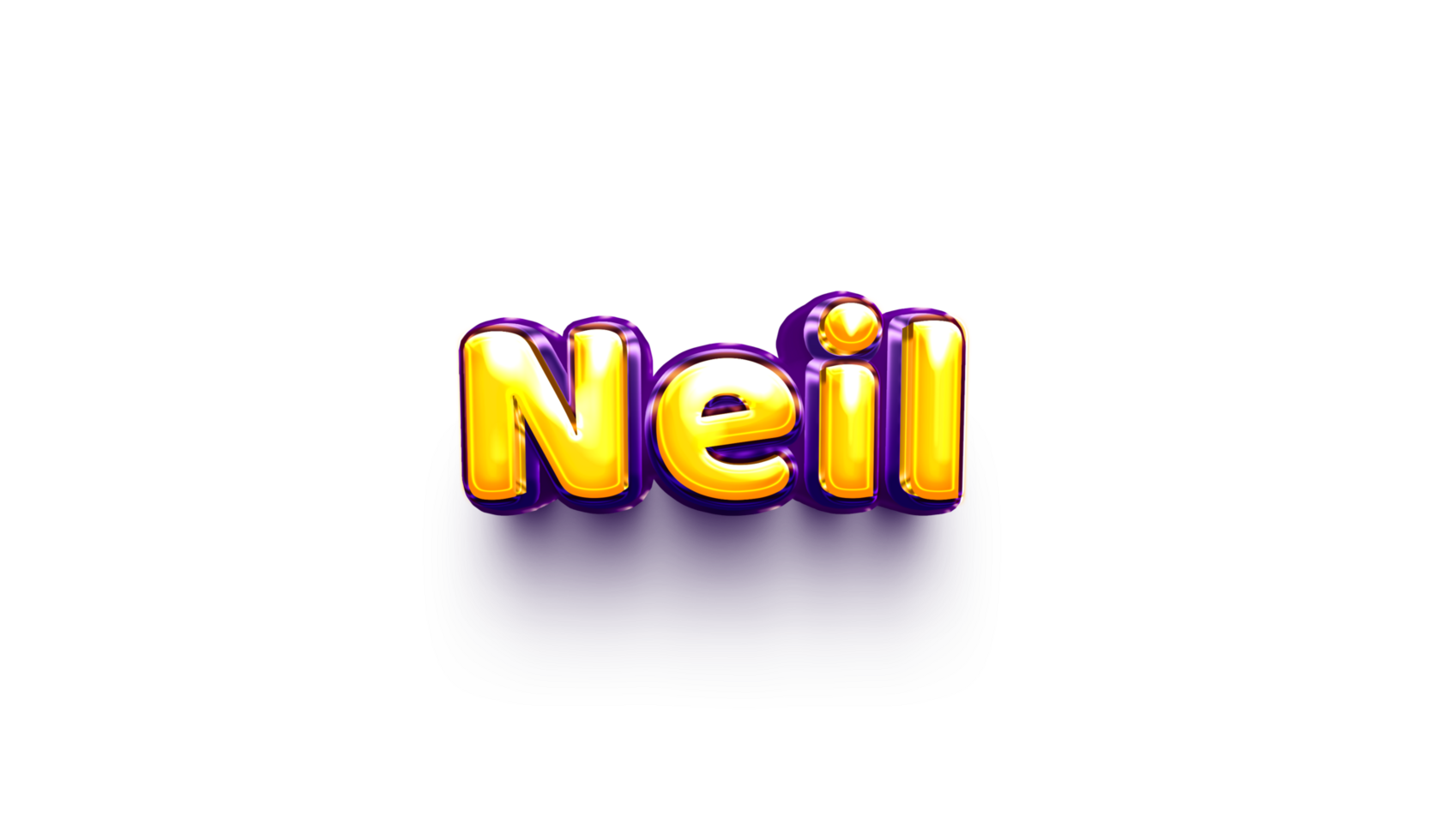names of boy English helium balloon shiny celebration sticker 3d inflated Neil png
