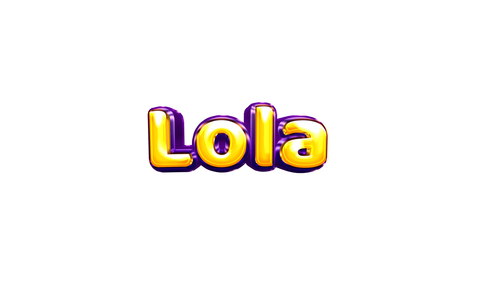 girls name sticker colorful party balloon birthday helium air shiny yellow purple cutout Lola png