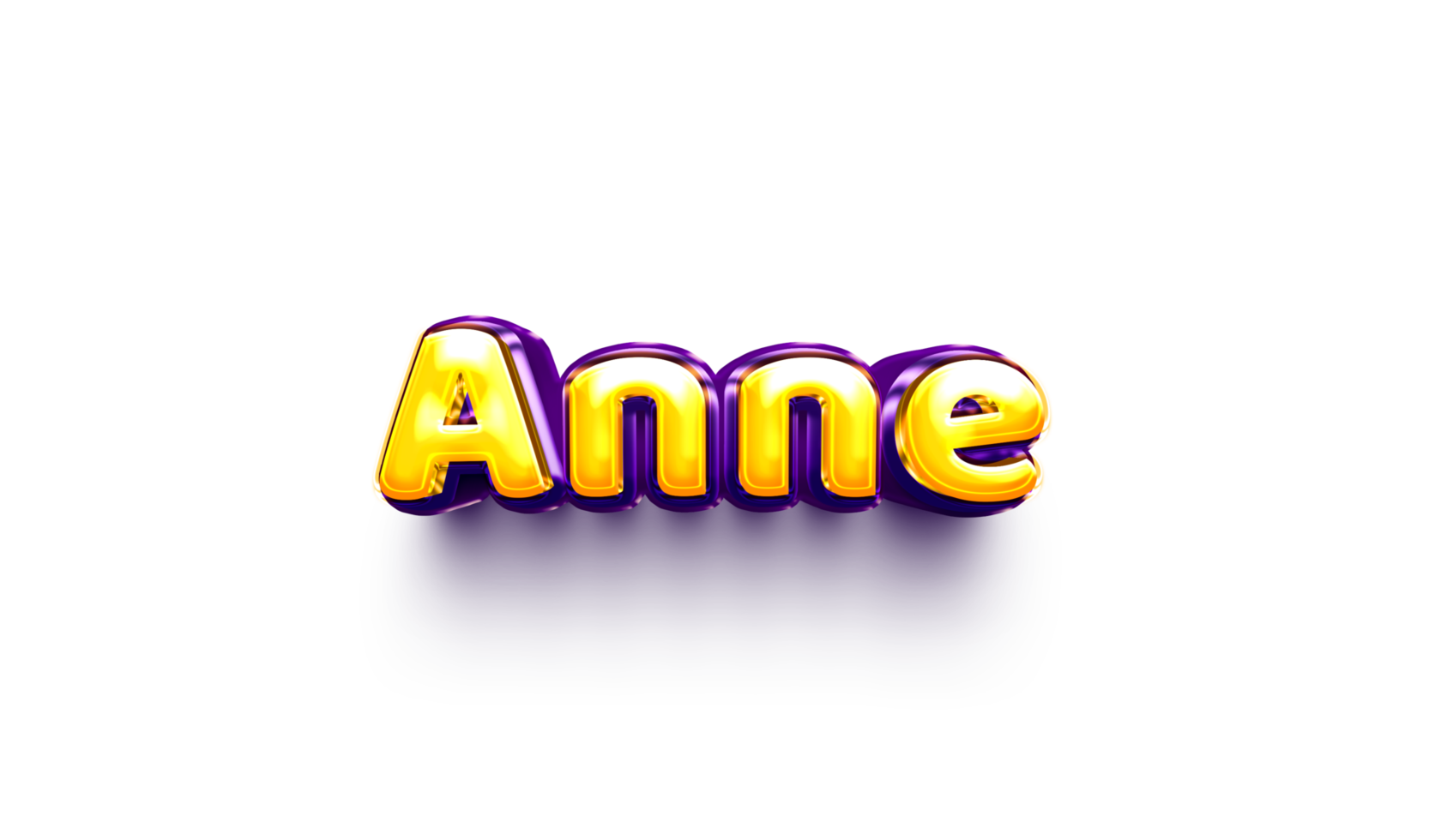 names of girls English helium balloon shiny celebration sticker 3d inflated Anne png