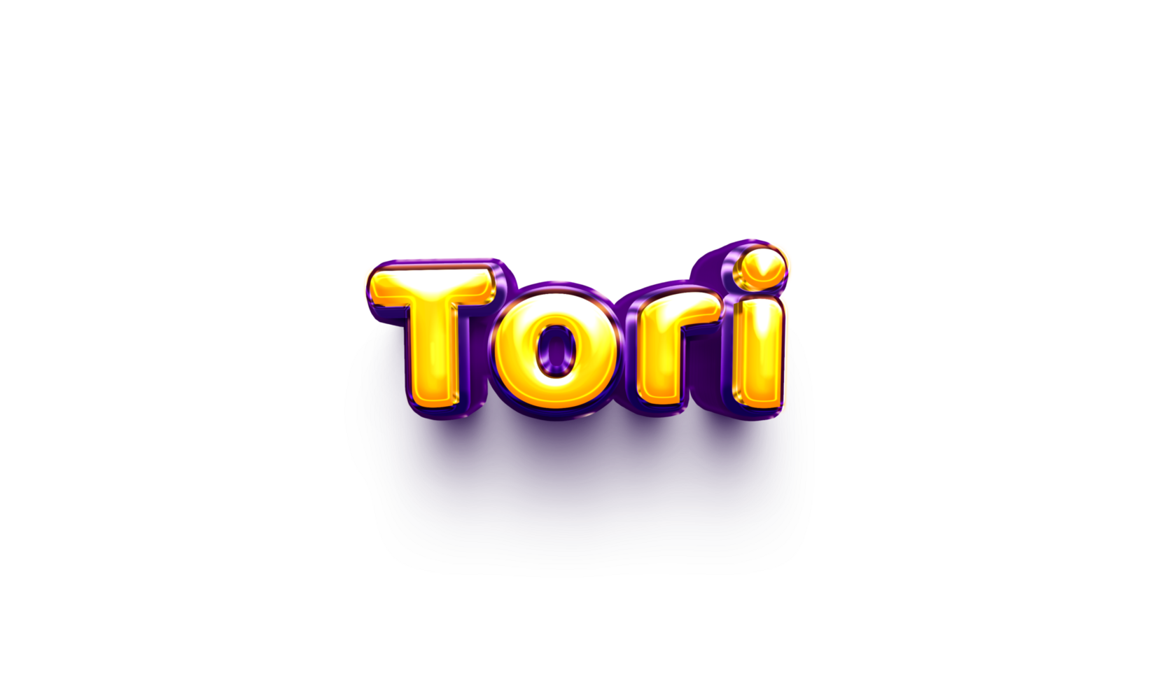 names of girls English helium balloon shiny celebration sticker 3d inflated Tori png