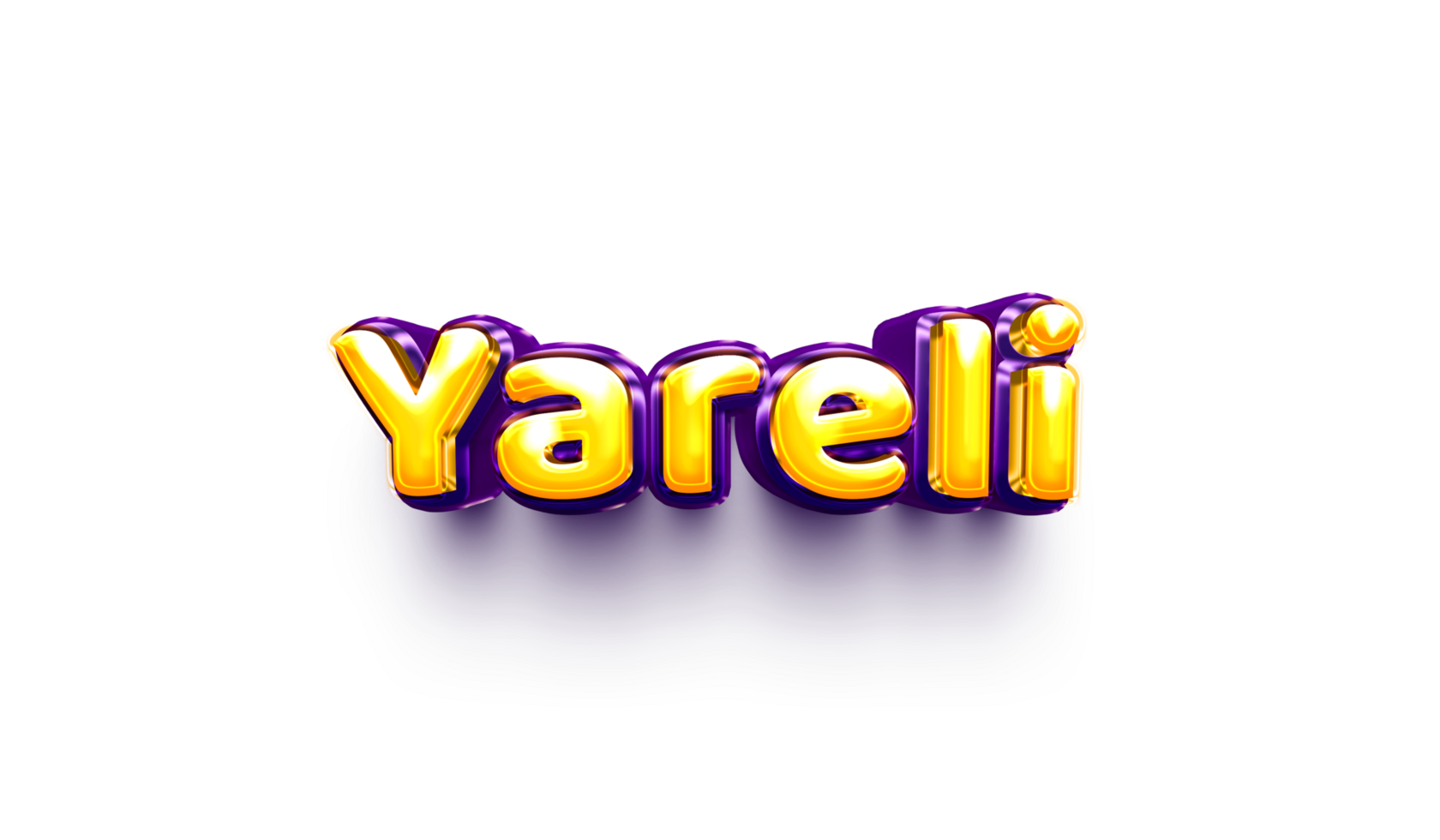 names of girls English helium balloon shiny celebration sticker 3d inflated Yareli png