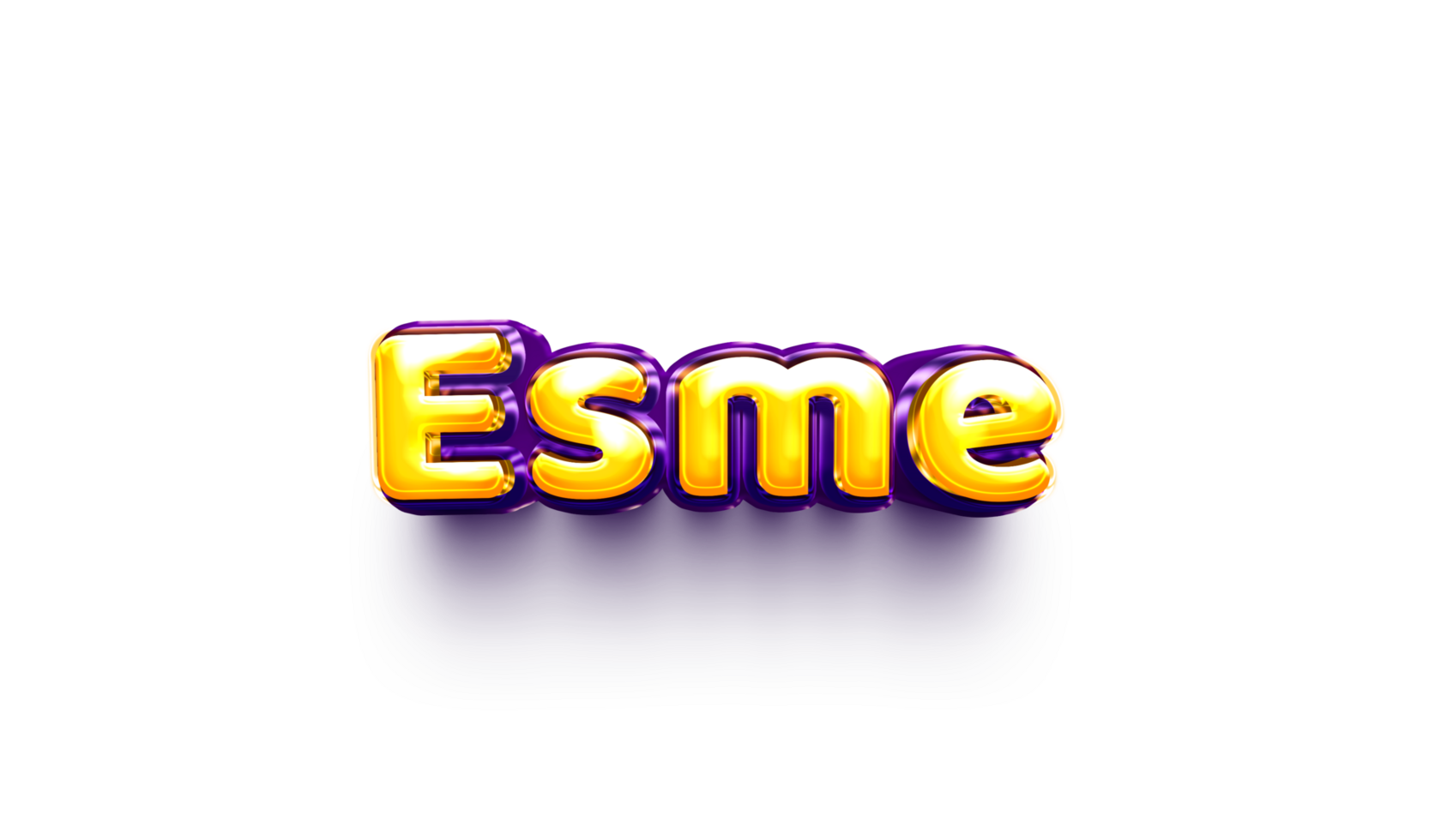 names of girls English helium balloon shiny celebration sticker 3d inflated Esme png