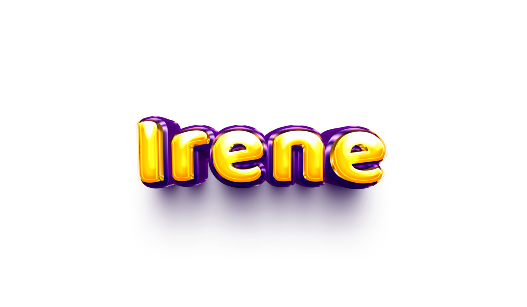 names of girls English helium balloon shiny celebration sticker 3d inflated Irene png