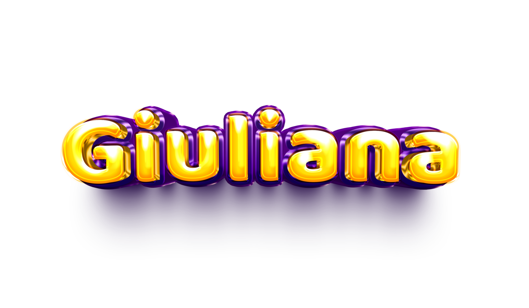 names of girls English helium balloon shiny celebration sticker 3d inflated Giuliana png