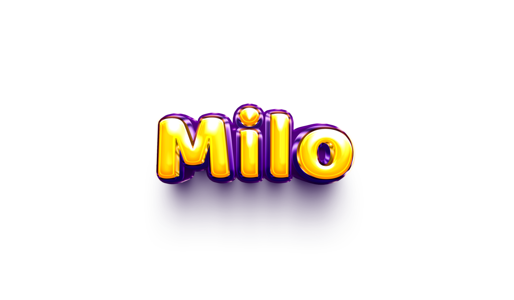 names of boys English helium balloon shiny celebration sticker 3d inflated Milo png