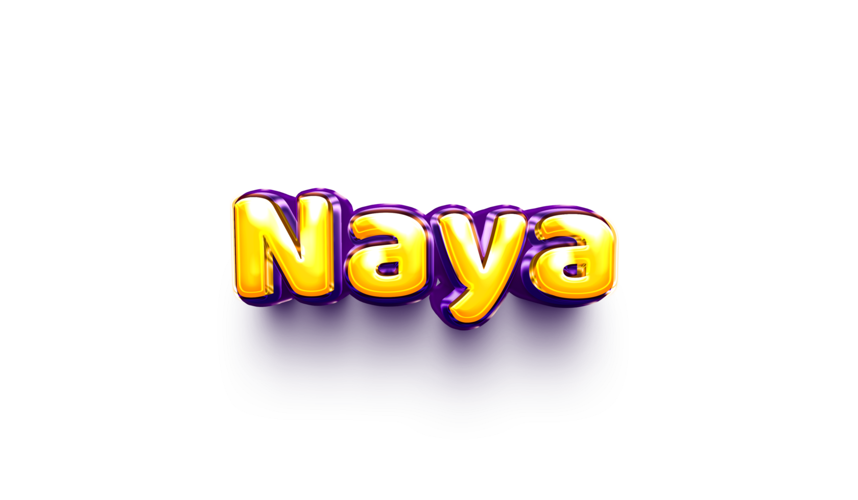 names of girls English helium balloon shiny celebration sticker 3d inflated Naya png