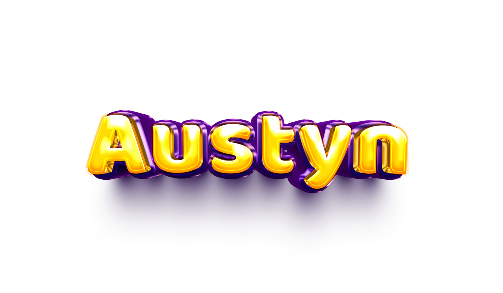 names of girls English helium balloon shiny celebration sticker 3d inflated Austyn png