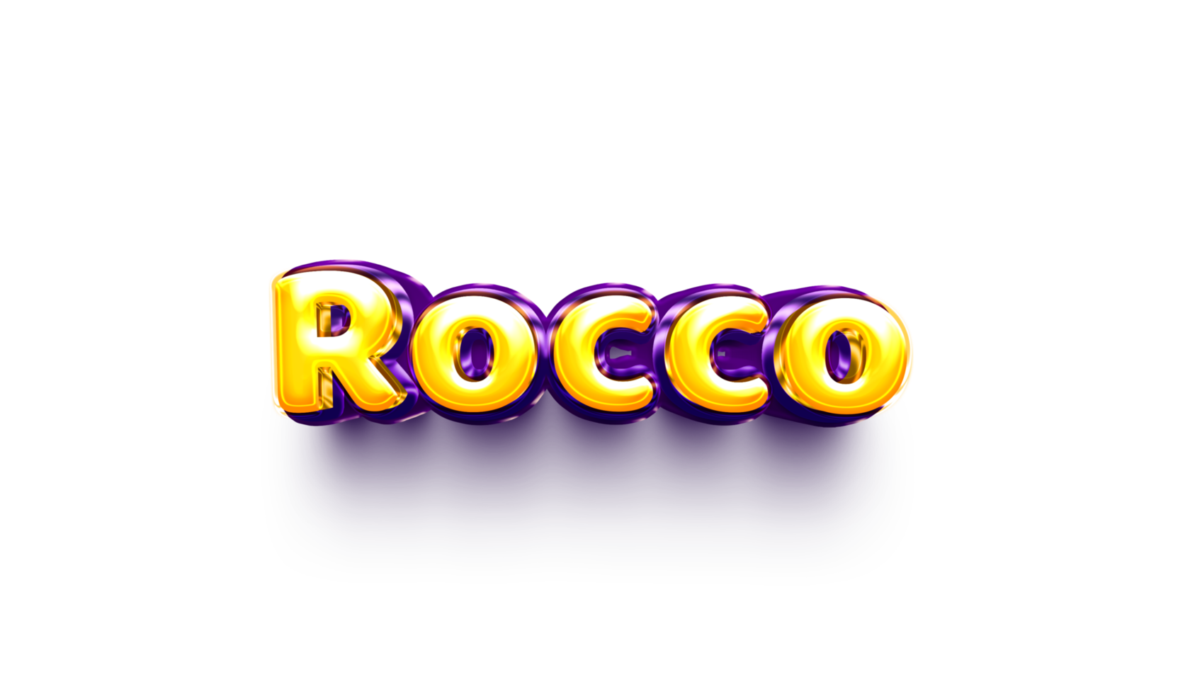 names of boy English helium balloon shiny celebration sticker 3d inflated Rocco png