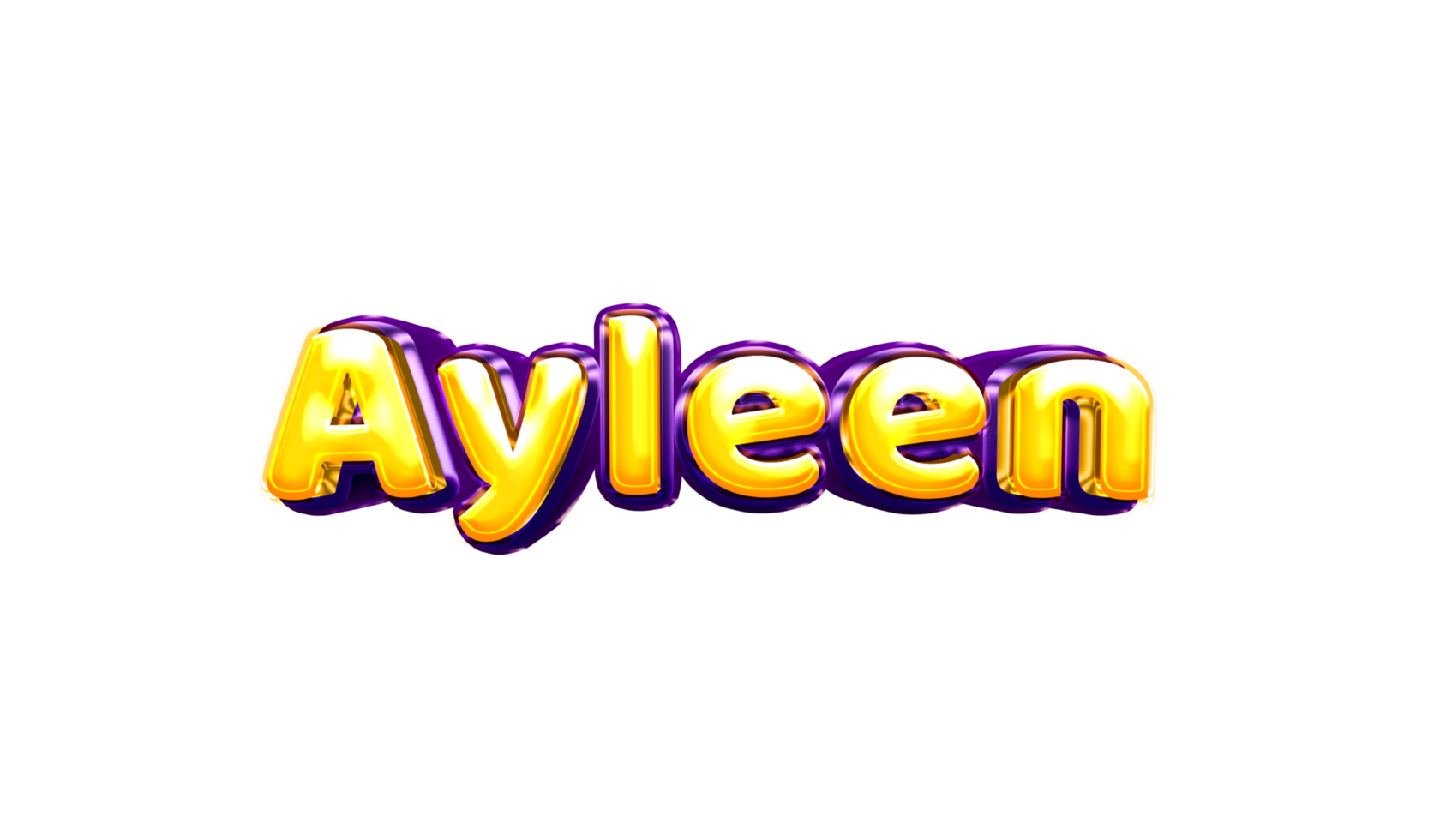 girls name sticker colorful party balloon birthday helium air shiny yellow purple cutout Ayleen png