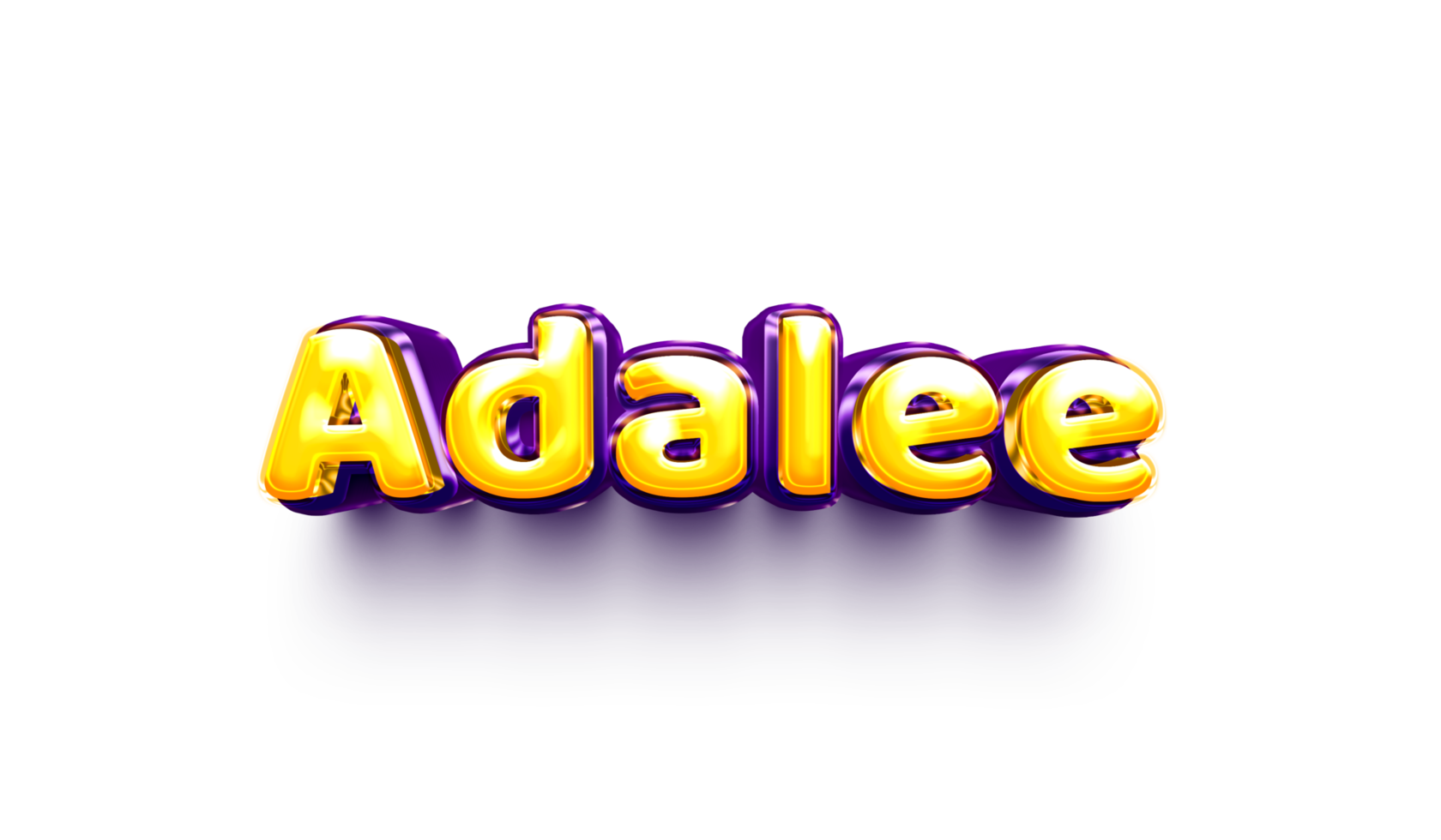 names of girls English helium balloon shiny celebration sticker 3d inflated Adalee png