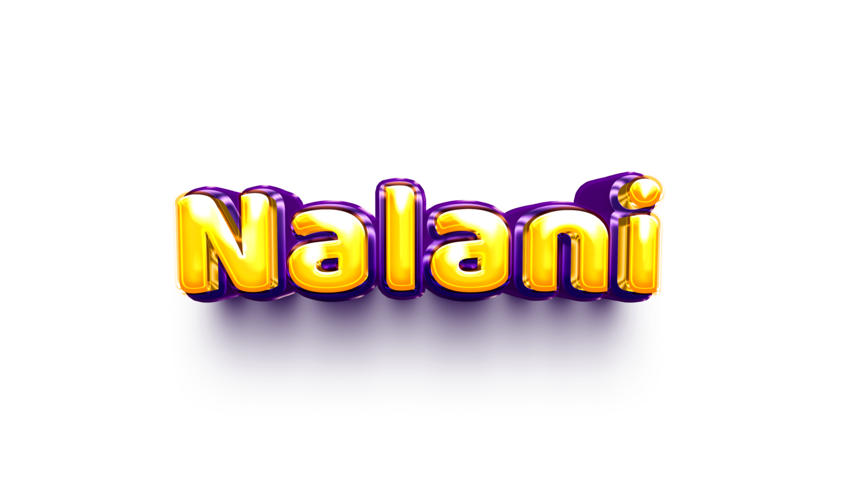 names of girls English helium balloon shiny celebration sticker 3d inflated Nalani png