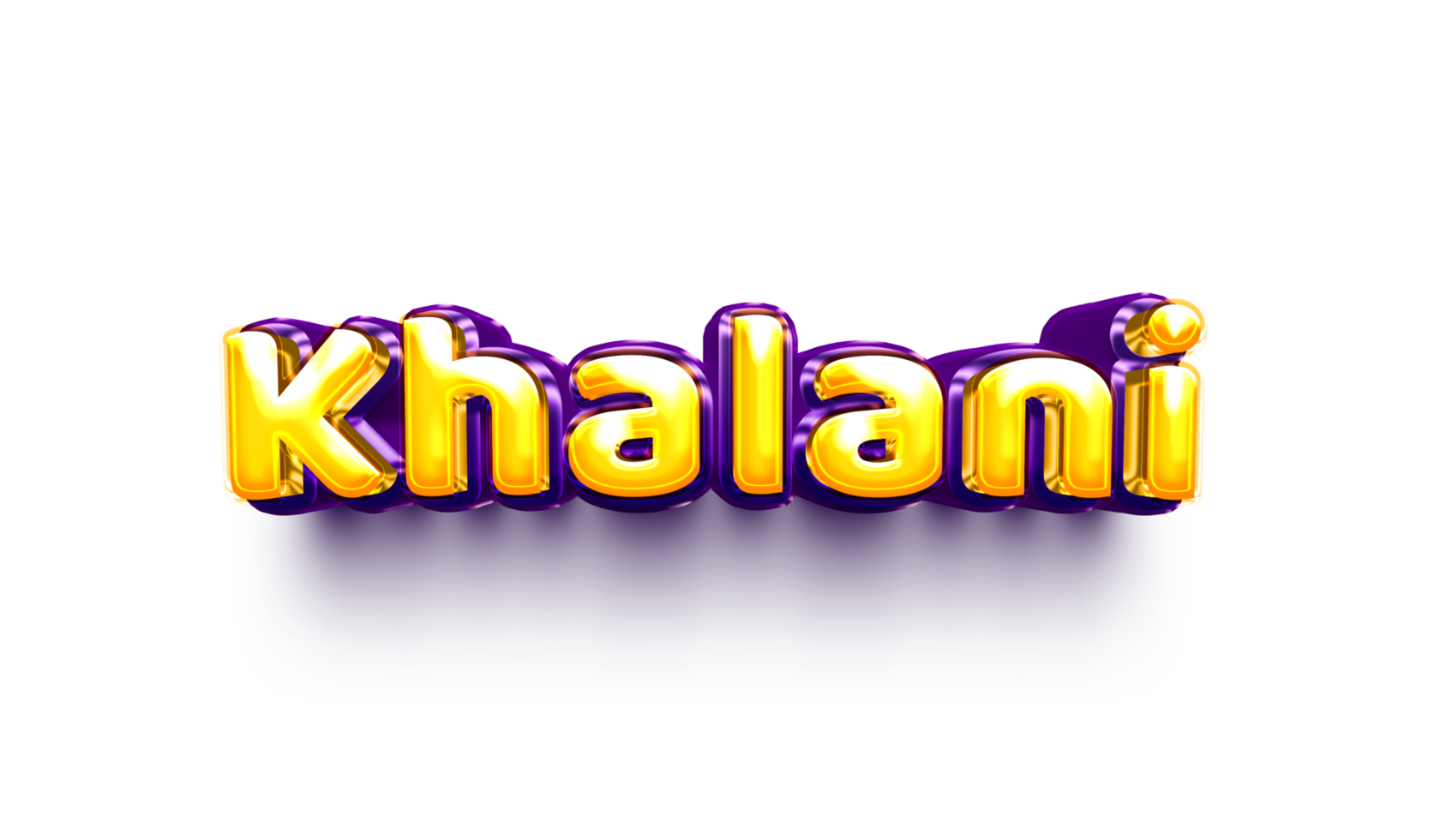 names of girls English helium balloon shiny celebration sticker 3d inflated Khalani png