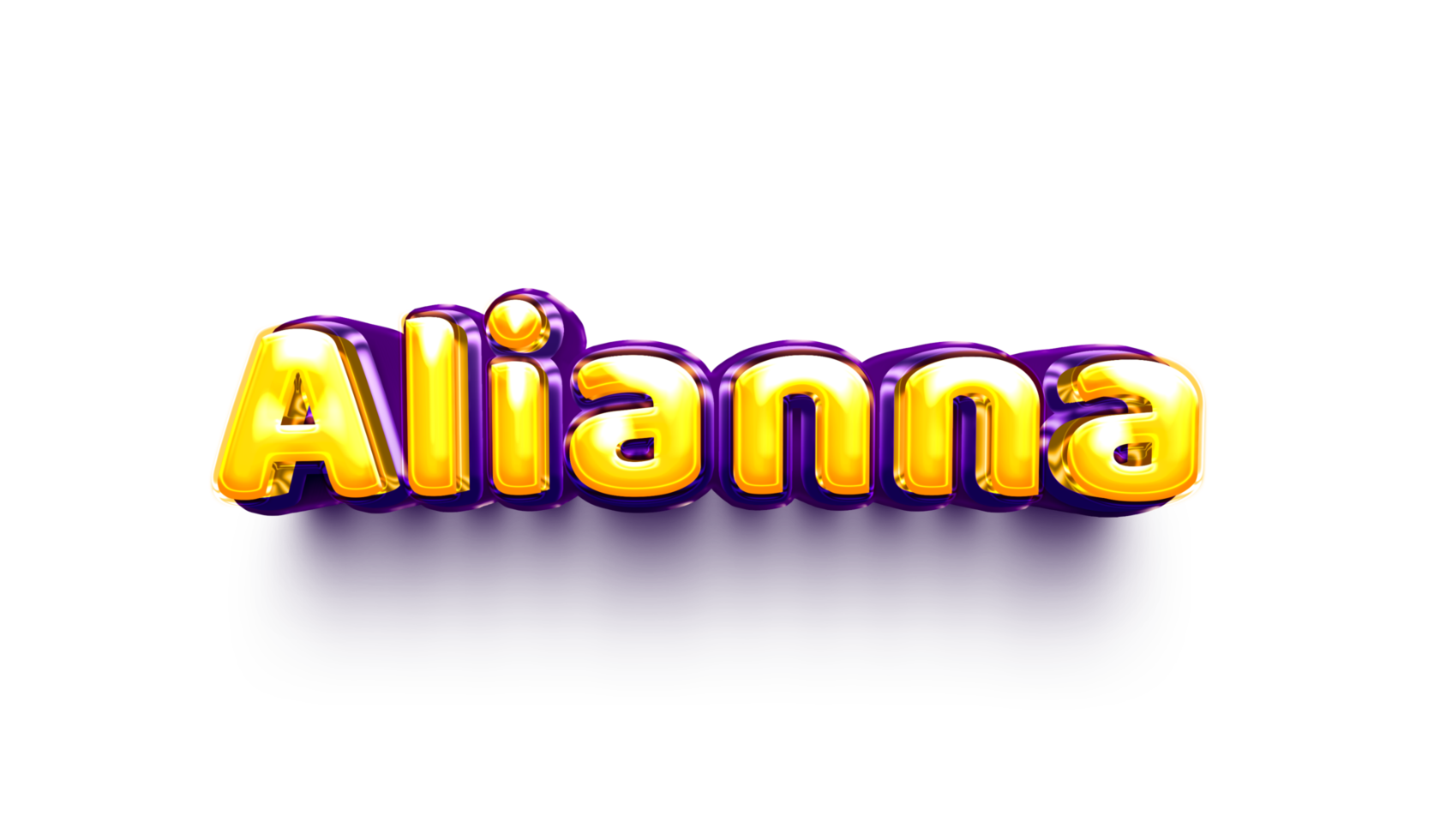 names of girls English helium balloon shiny celebration sticker 3d inflated Alianna png