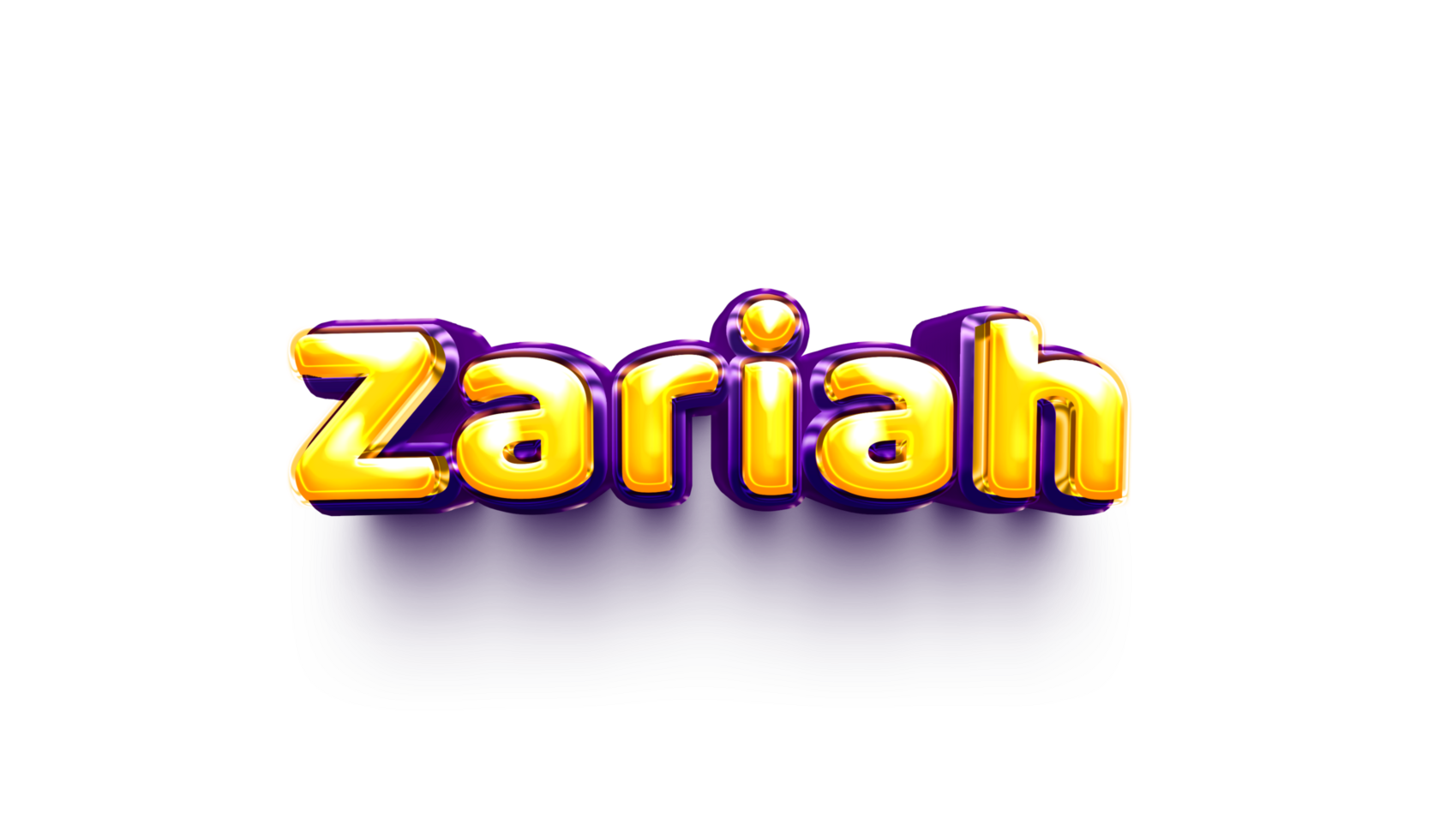 names of girls English helium balloon shiny celebration sticker 3d inflated Zariah png