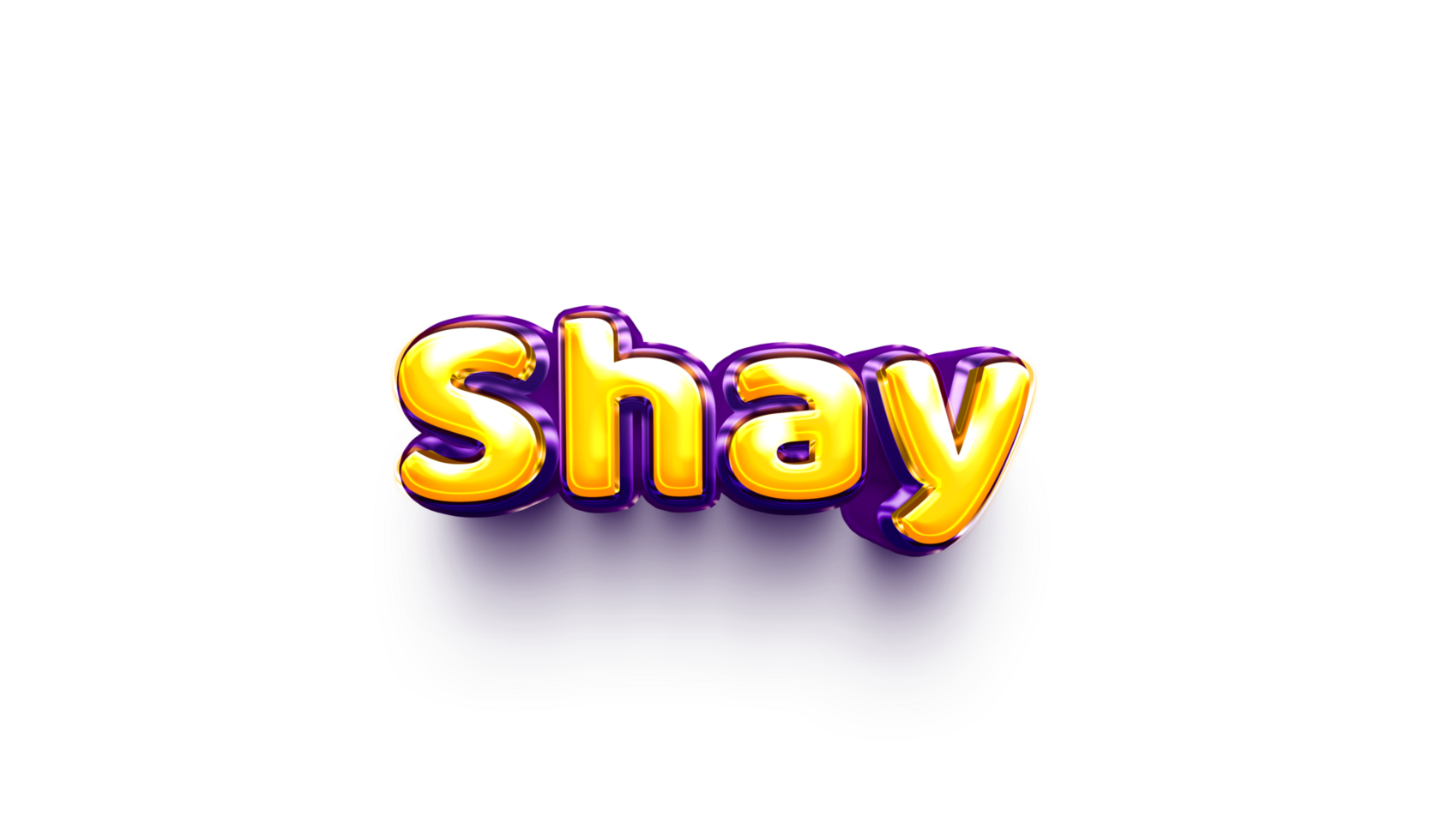 names of girls English helium balloon shiny celebration sticker 3d inflated Shay png