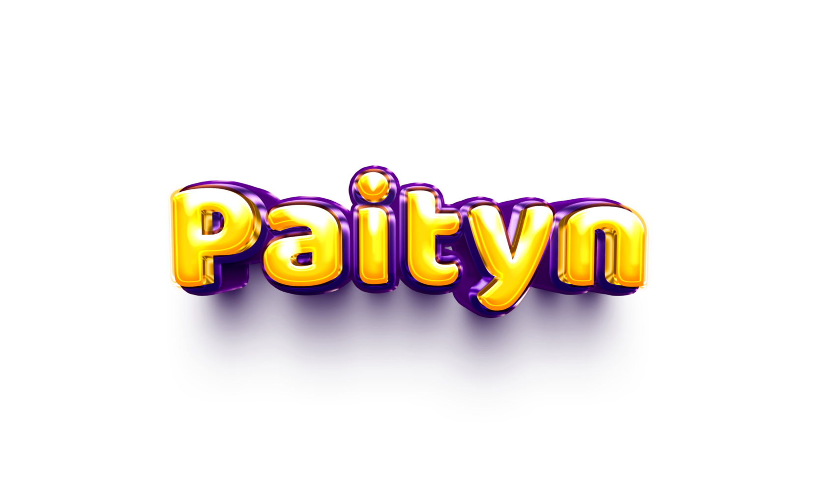 names of girls English helium balloon shiny celebration sticker 3d inflated Paityn png