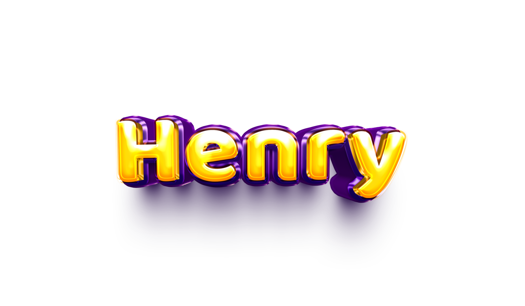 names of boys English helium balloon shiny celebration sticker 3d inflated Henry png