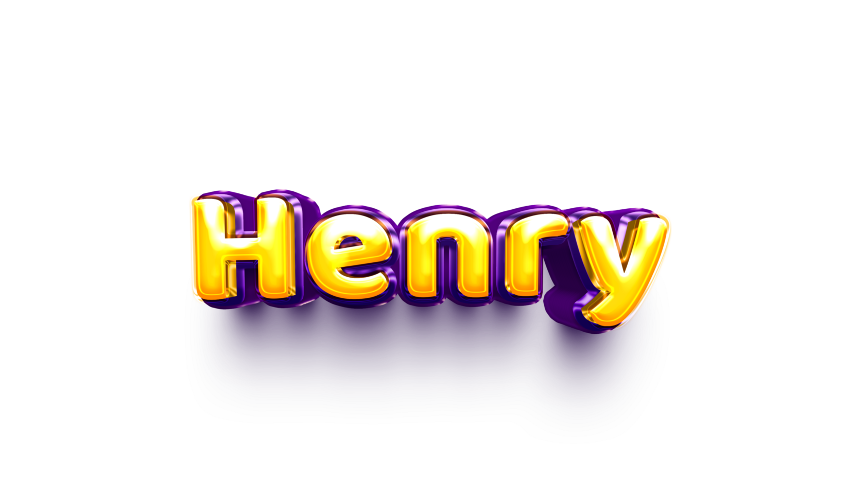 names of boys English helium balloon shiny celebration sticker 3d inflated Henry png