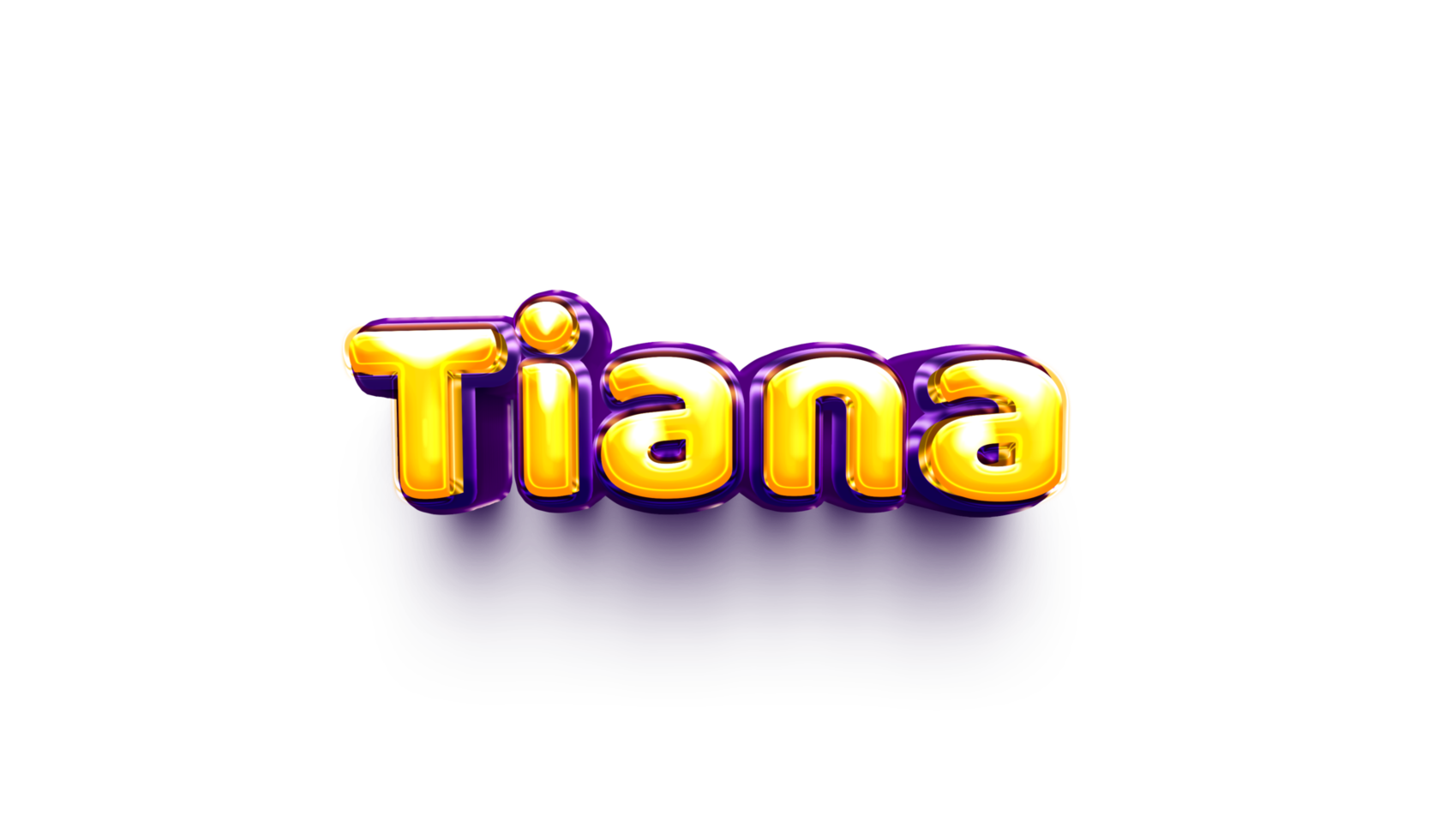 names of girls English helium balloon shiny celebration sticker 3d inflated Tiana png