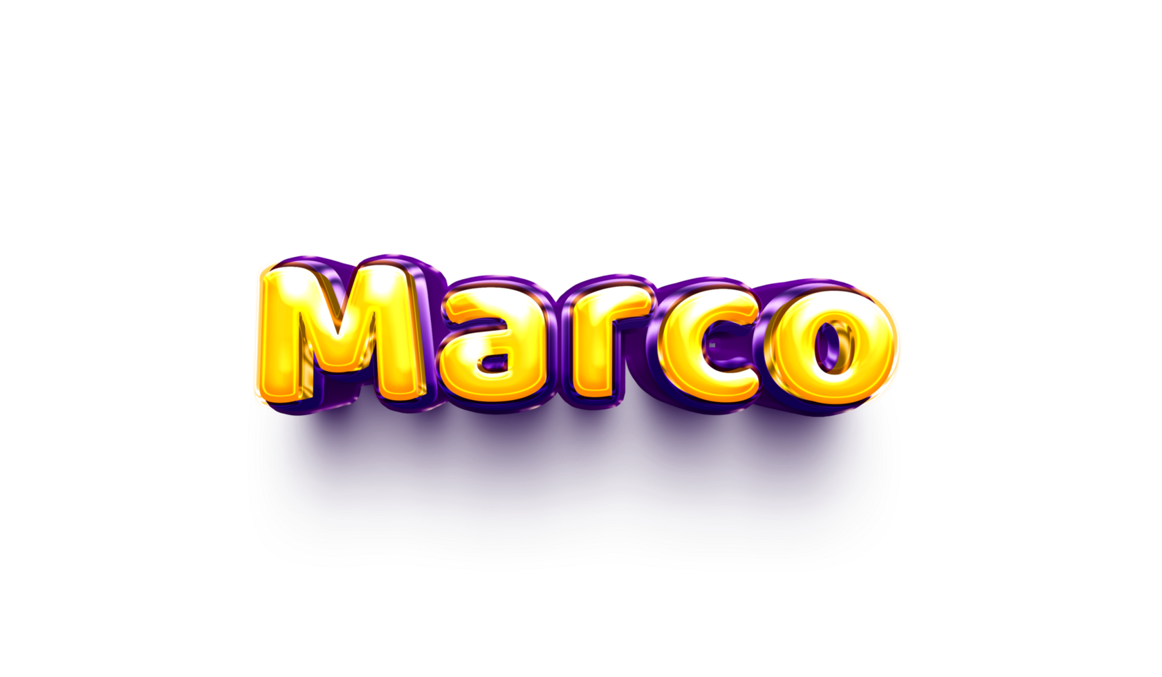 names of boys English helium balloon shiny celebration sticker 3d inflated Marco png