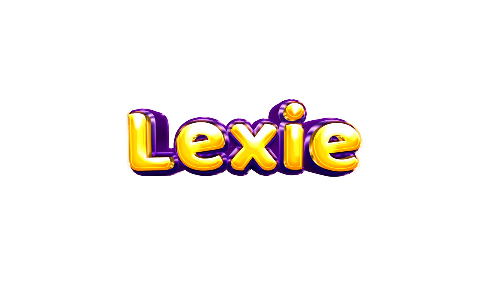 girls name sticker colorful party balloon birthday helium air shiny yellow purple cutout png