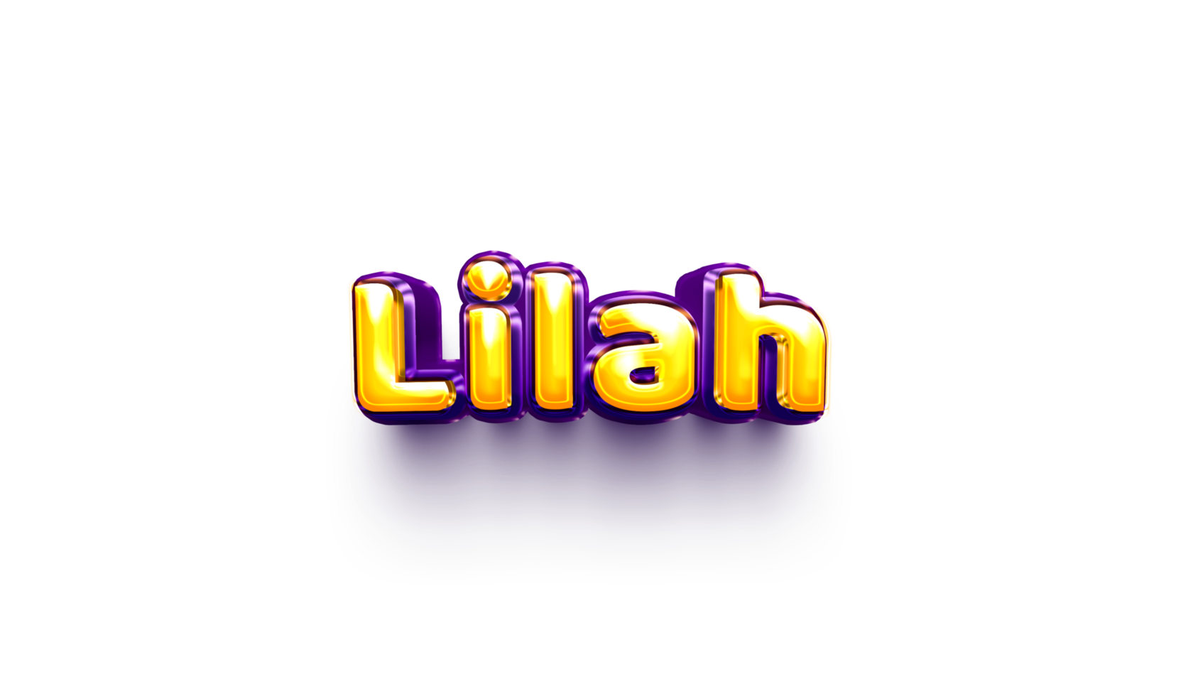 names of girls English helium balloon shiny celebration sticker 3d inflated Lilah png