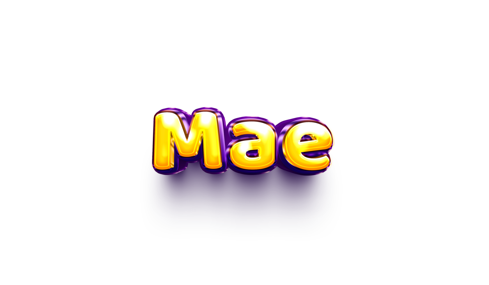 names of girls English helium balloon shiny celebration sticker 3d inflated Mae png