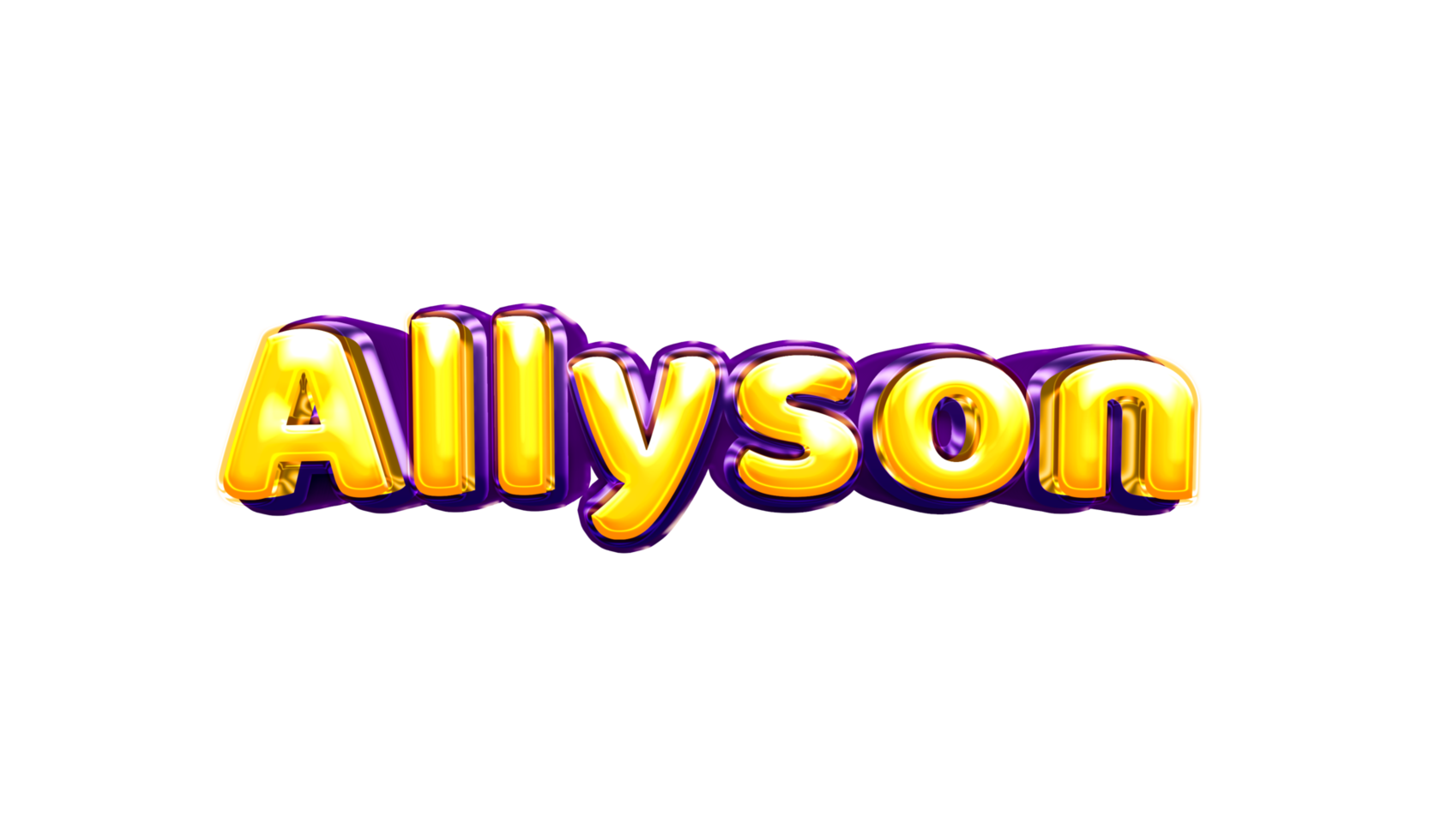 girls name sticker colorful party balloon birthday helium air shiny yellow purple cutout Allyson png