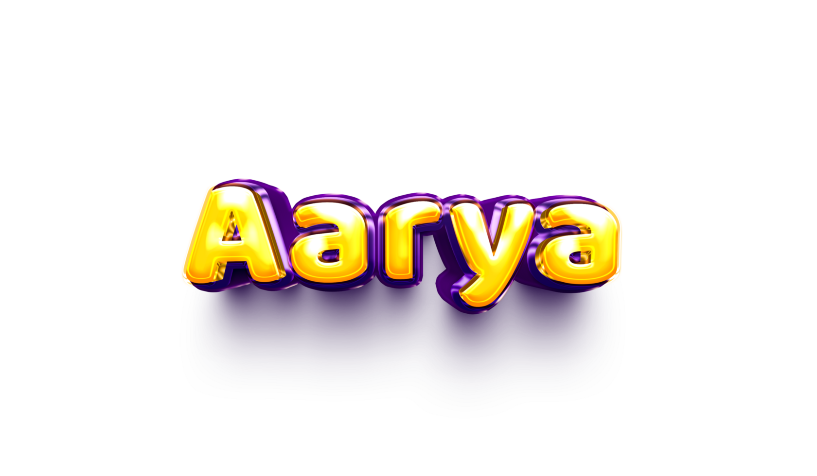 names of girls English helium balloon shiny celebration sticker 3d inflated Aarya png