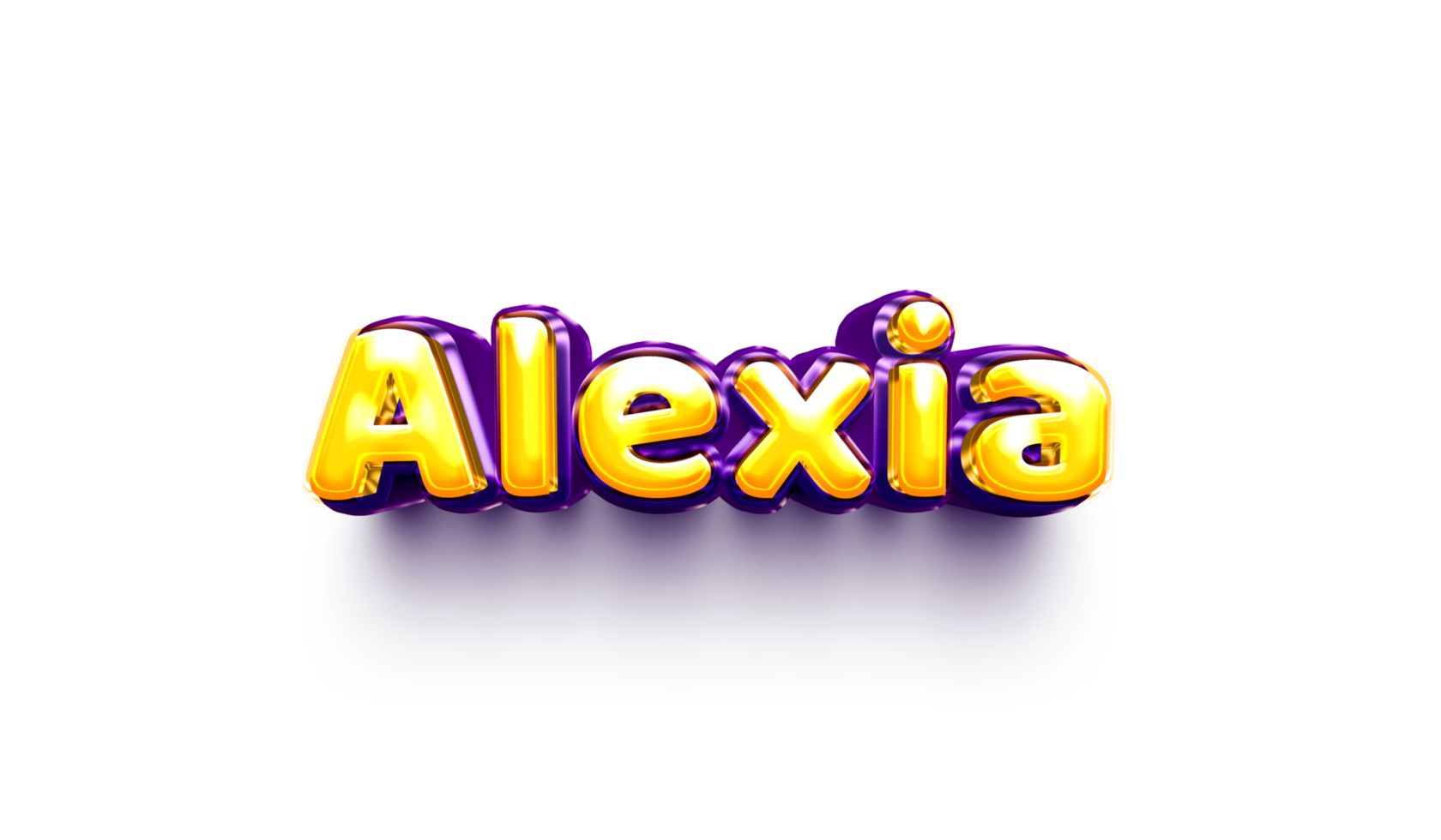 names of girls English helium balloon shiny celebration sticker 3d inflated Alexia png