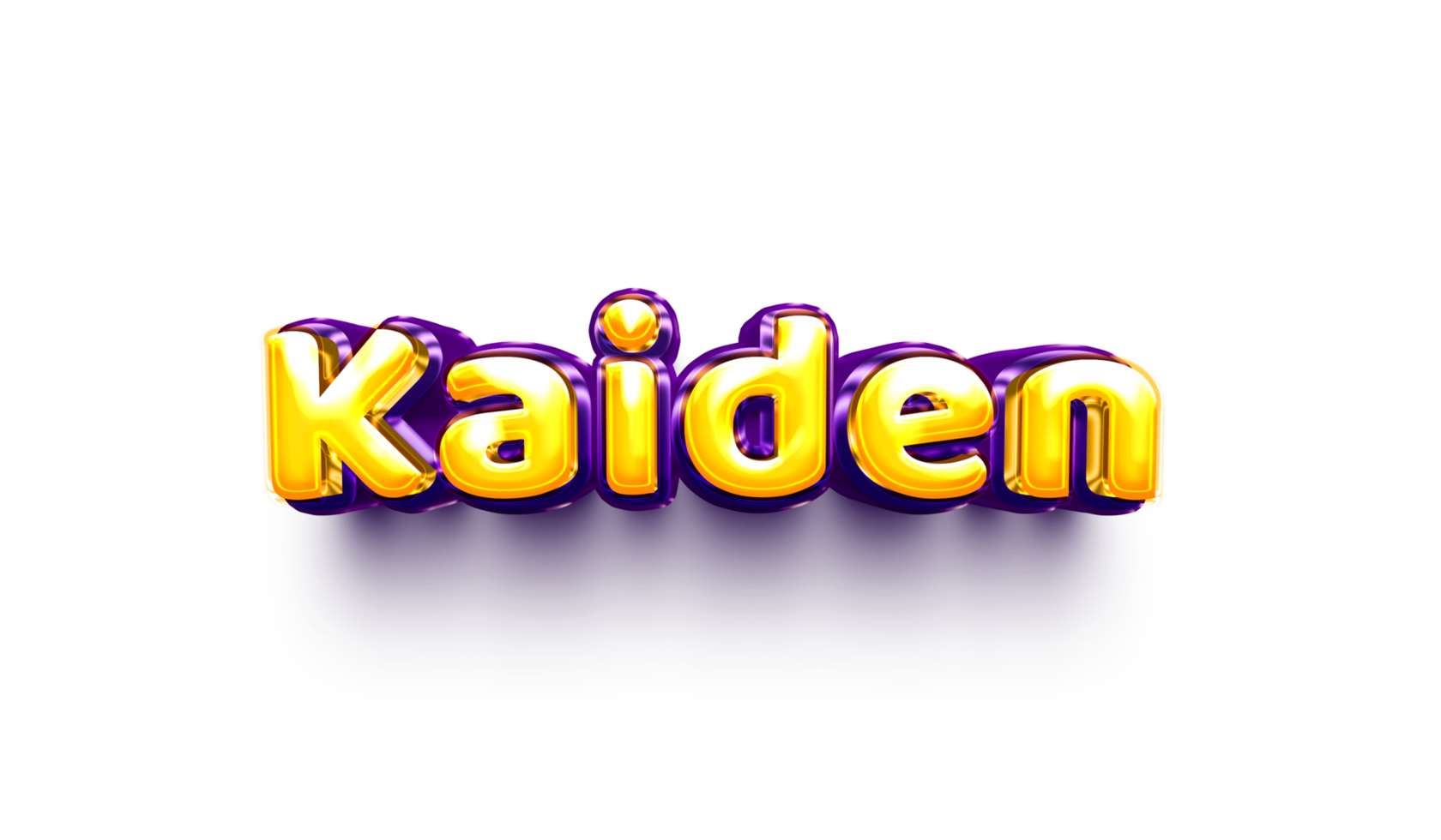 names of boys English helium balloon shiny celebration sticker 3d inflated Kaiden png