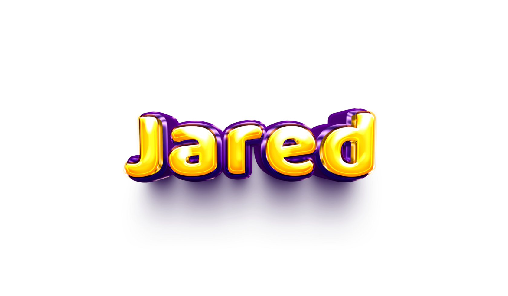 names of boys English helium balloon shiny celebration sticker 3d inflated Jared png