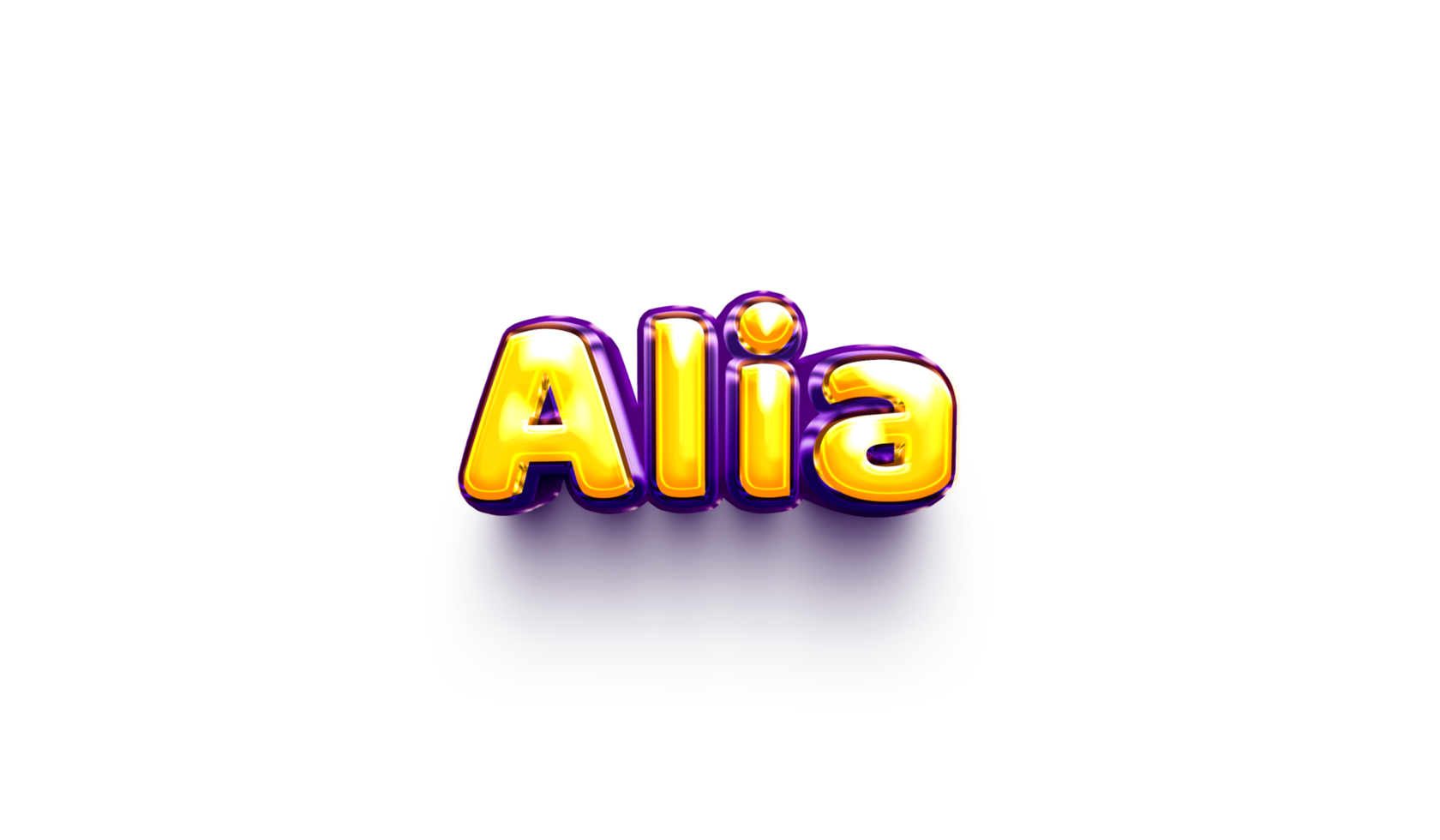 names of girls English helium balloon shiny celebration sticker 3d inflated Alia png