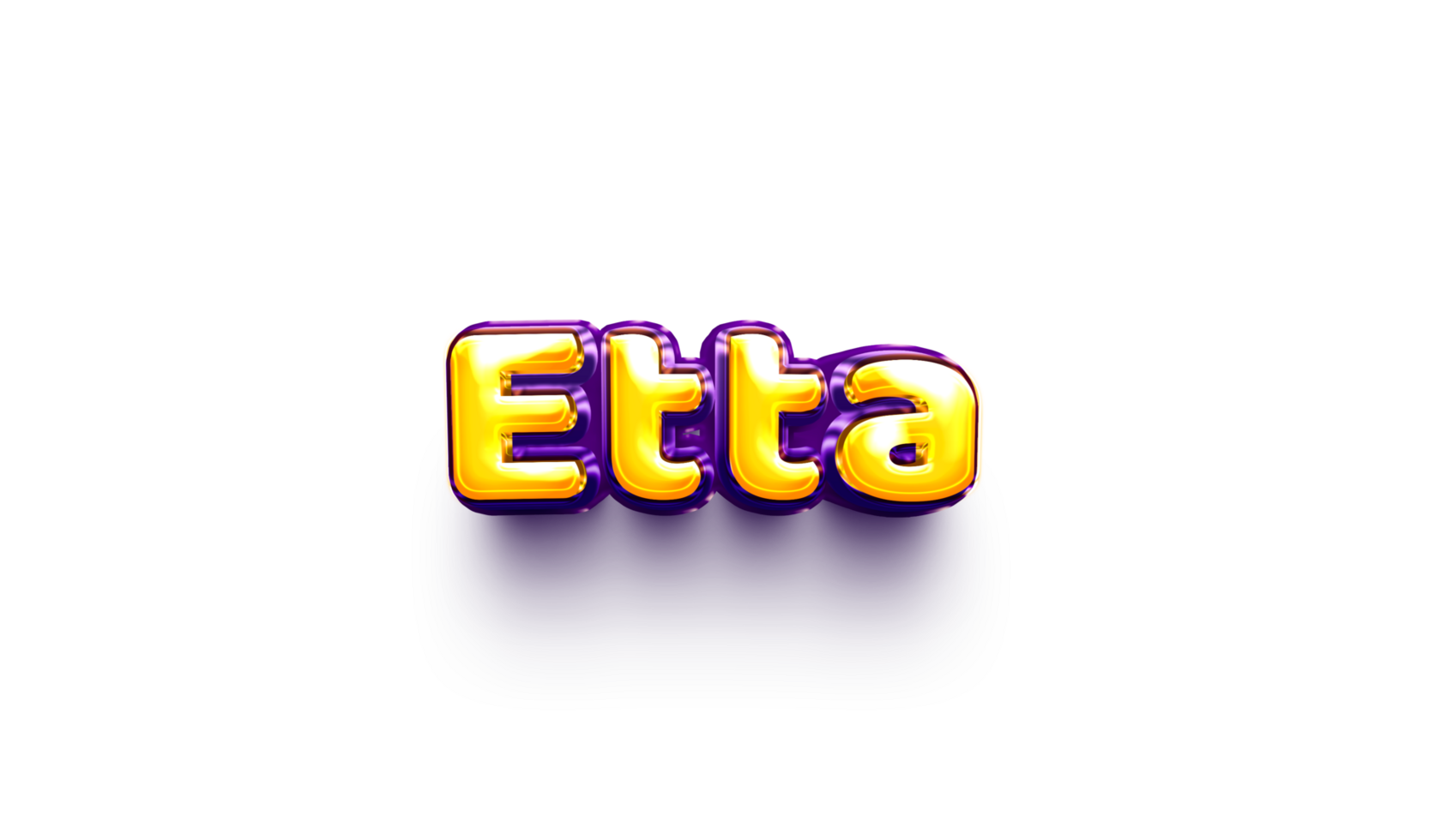 names of girls English helium balloon shiny celebration sticker 3d inflated Etta png