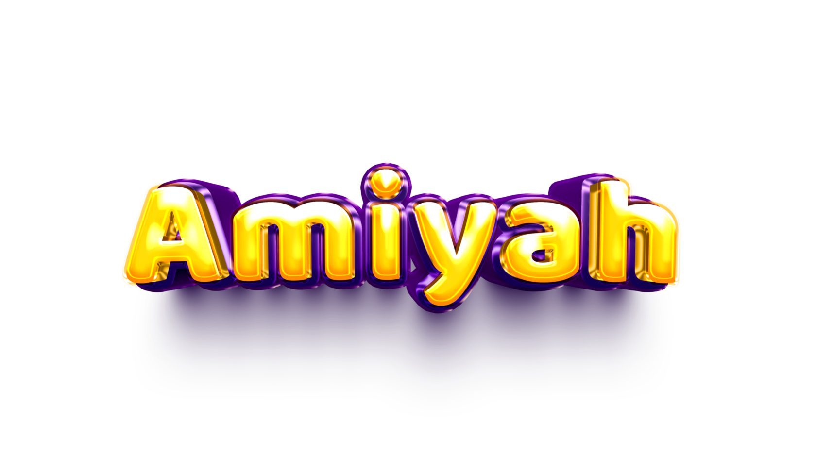 names of girls English helium balloon shiny celebration sticker 3d inflated Amiyah png