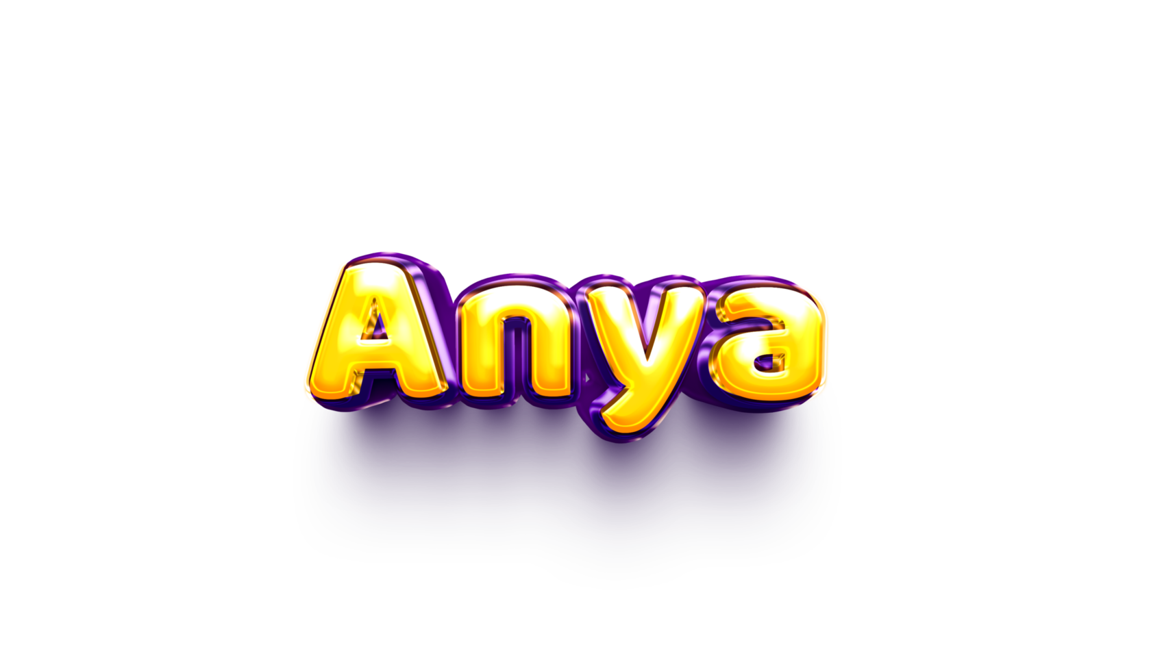 names of girls English helium balloon shiny celebration sticker 3d inflated Anya png
